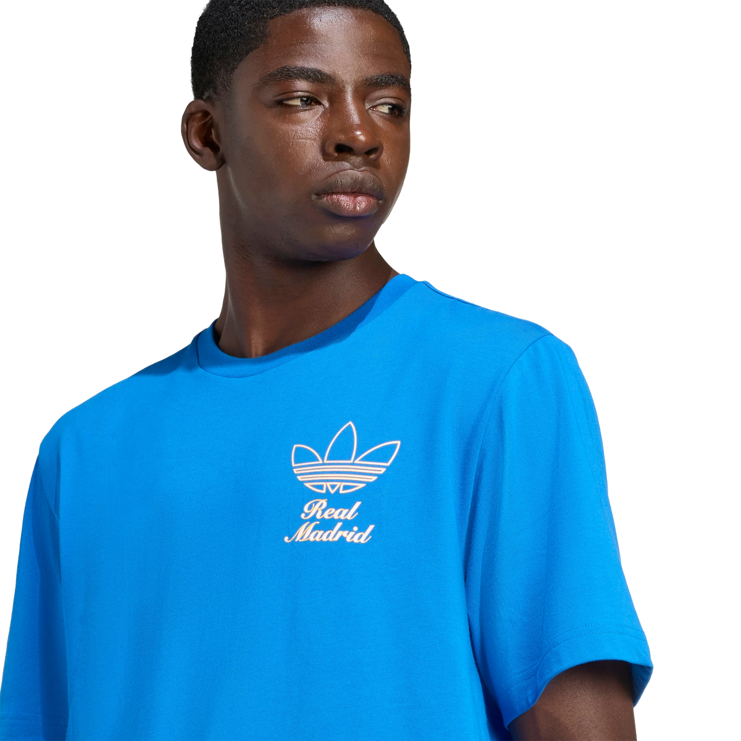 adidas Originals Men's Real Madrid Terrace Icons Graphic T-Shirt -Blue - BLUE Thumbnail View 4