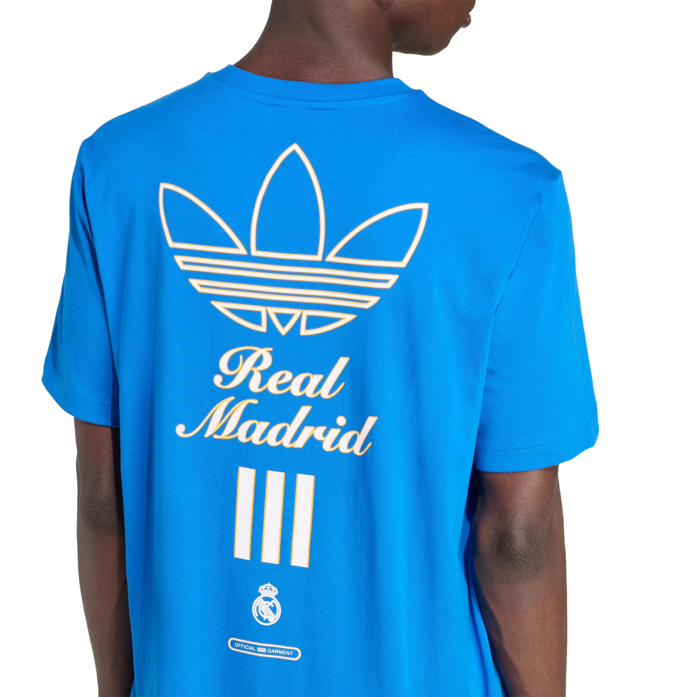 adidas Originals Men's Real Madrid Terrace Icons Graphic T-Shirt -Blue - BLUE Thumbnail View 5