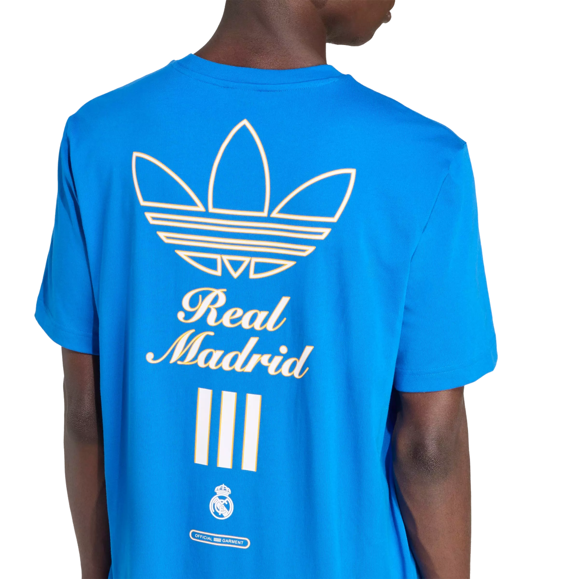 adidas Originals Men's Real Madrid Terrace Icons Graphic T-Shirt -Blue - BLUE
