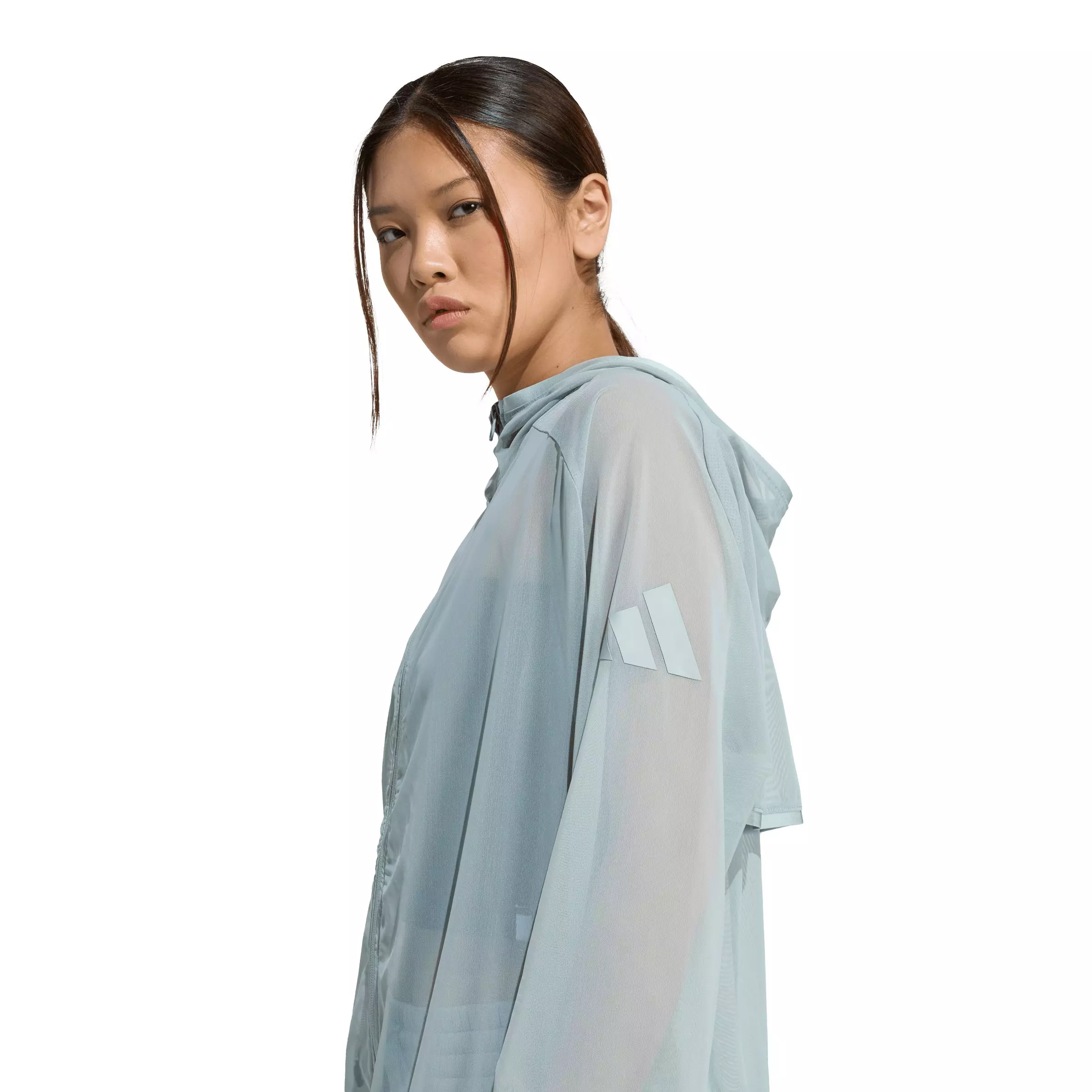 adidas Women's Soft Lux Mesh Full-Zip Hooded Jacket - Sage Green - SAGE GREEN