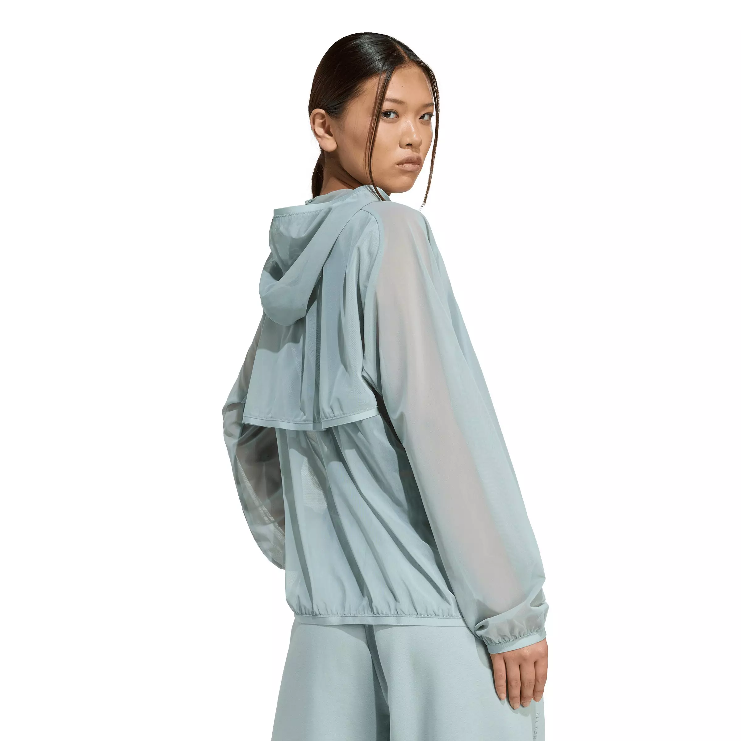 adidas Women's Soft Lux Mesh Full-Zip Hooded Jacket - Sage Green - SAGE GREEN