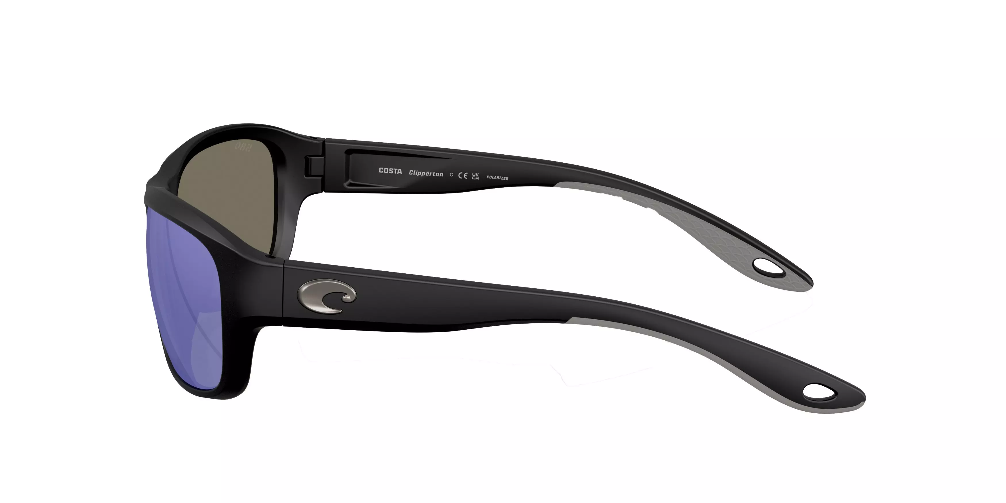 Costa Del Mar Clipperton Blue Mirror 580G Polarized Sunglasses - Matte Black - BLACK/BLUE