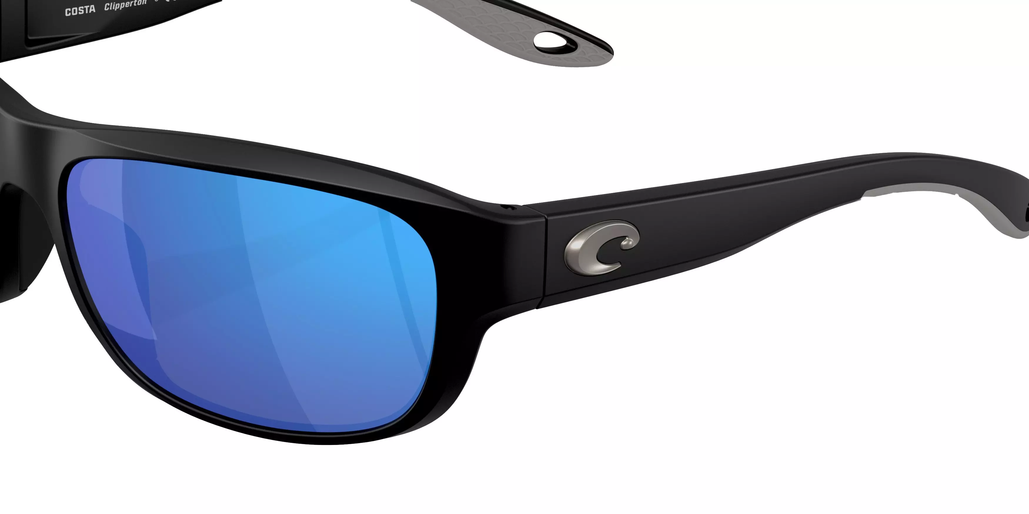 Costa Del Mar Clipperton Blue Mirror 580G Polarized Sunglasses - Matte Black - BLACK/BLUE