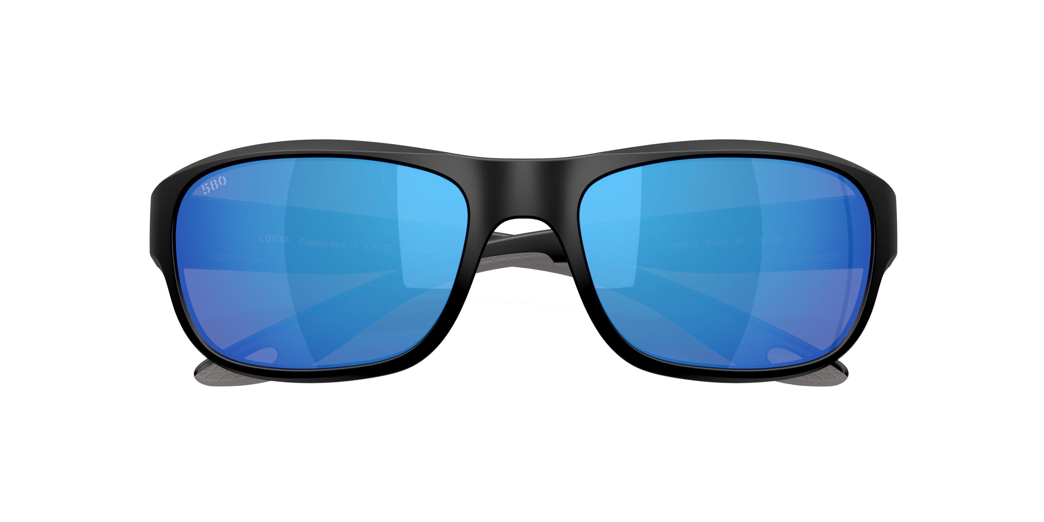 Costa Del Mar Clipperton Blue Mirror 580G Polarized Sunglasses - Matte Black - BLACK/BLUE Thumbnail View 7