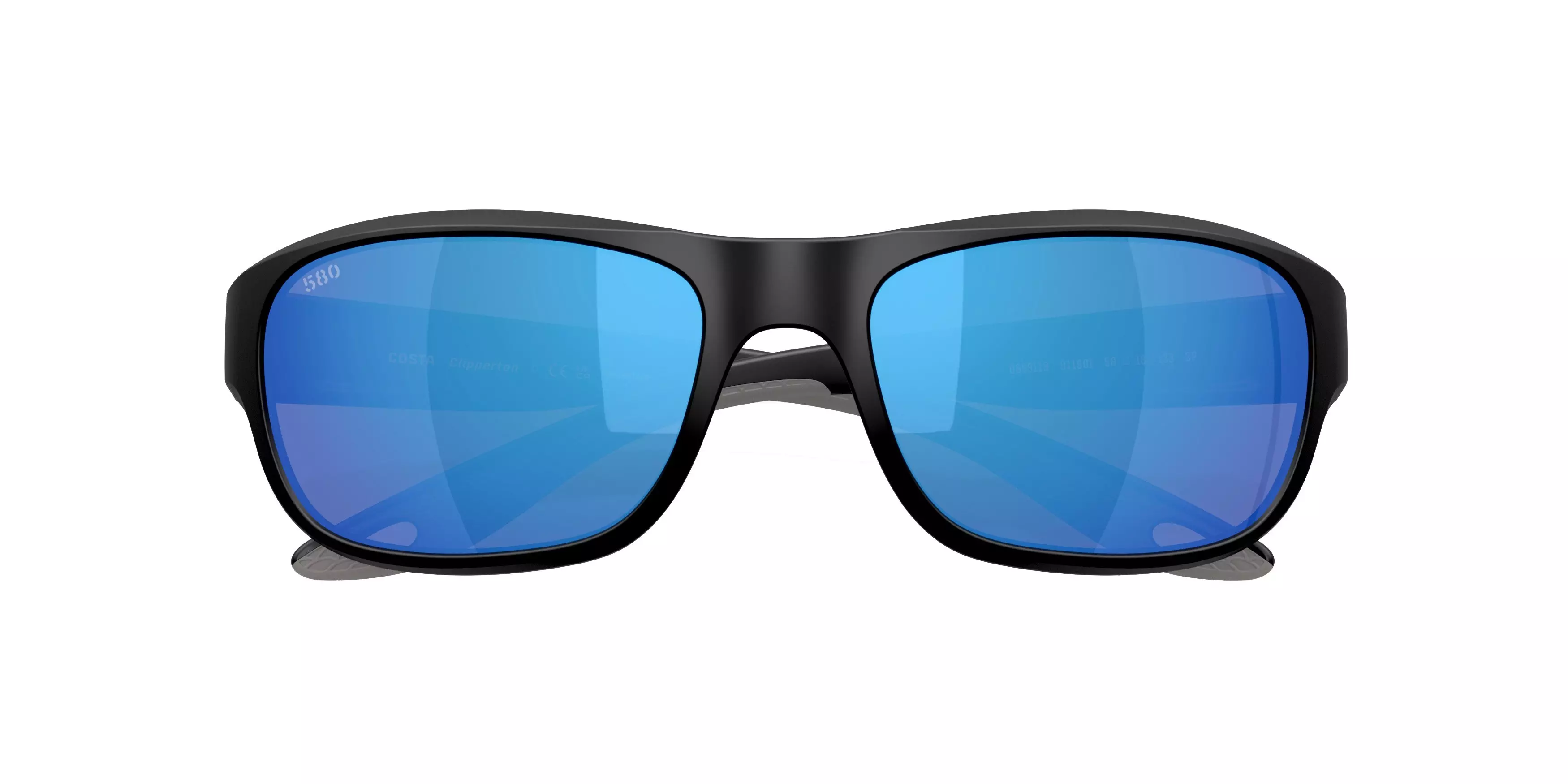 Costa Del Mar Clipperton Blue Mirror 580G Polarized Sunglasses - Matte Black - BLACK/BLUE