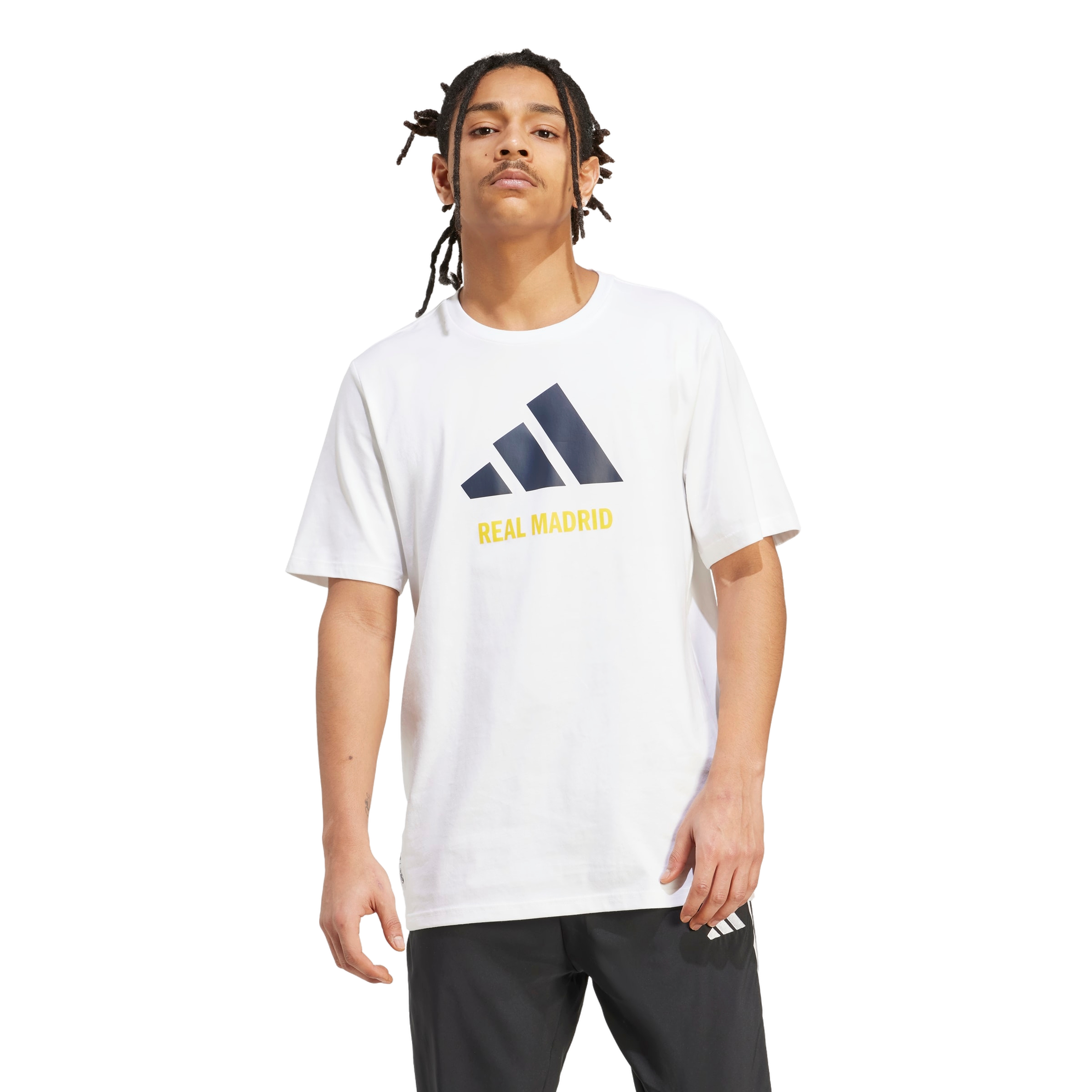 adidas Men's Real Madrid Seasonal Graphic T-Shirt -White - WHITE Thumbnail View 1