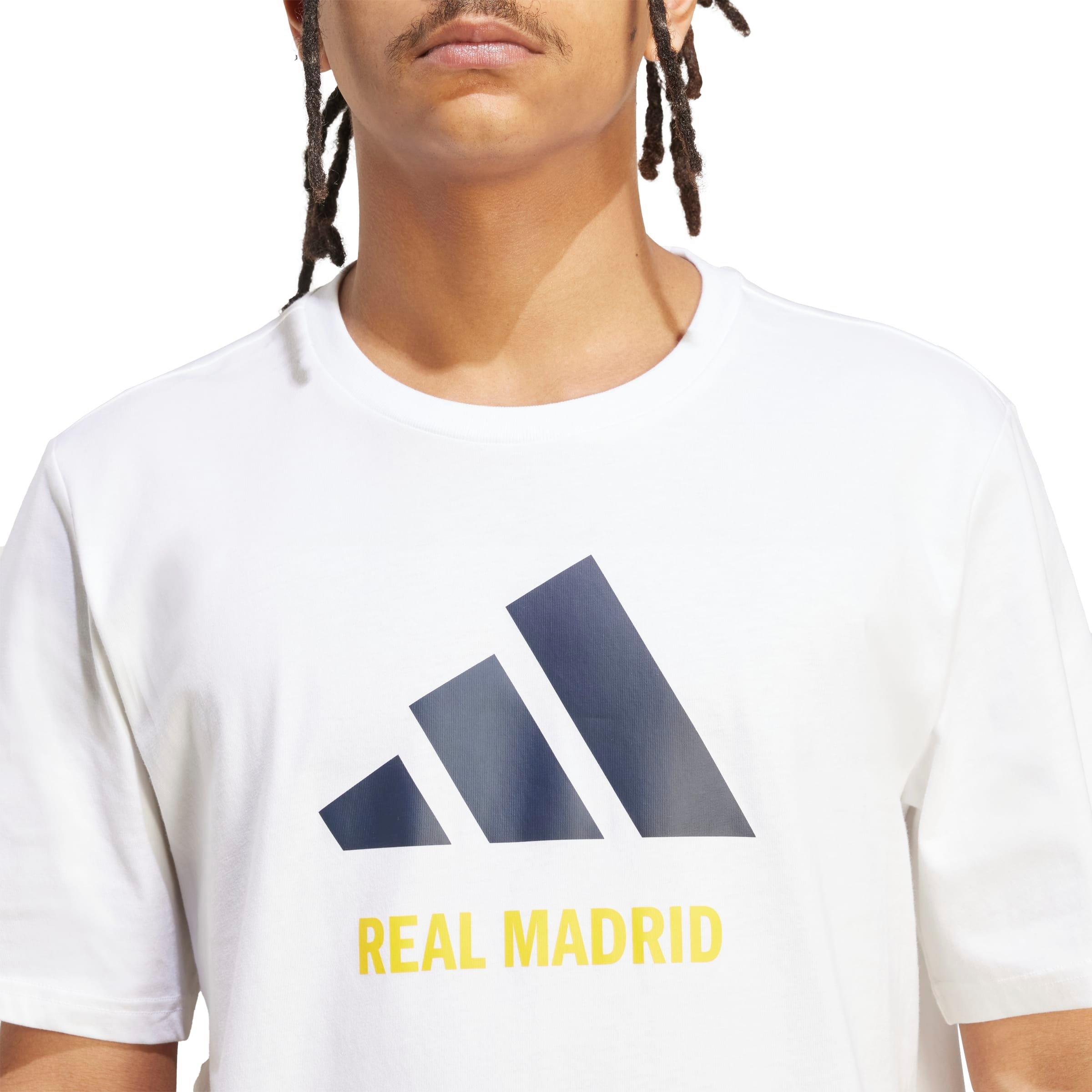 adidas Men's Real Madrid Seasonal Graphic T-Shirt -White - WHITE Thumbnail View 3