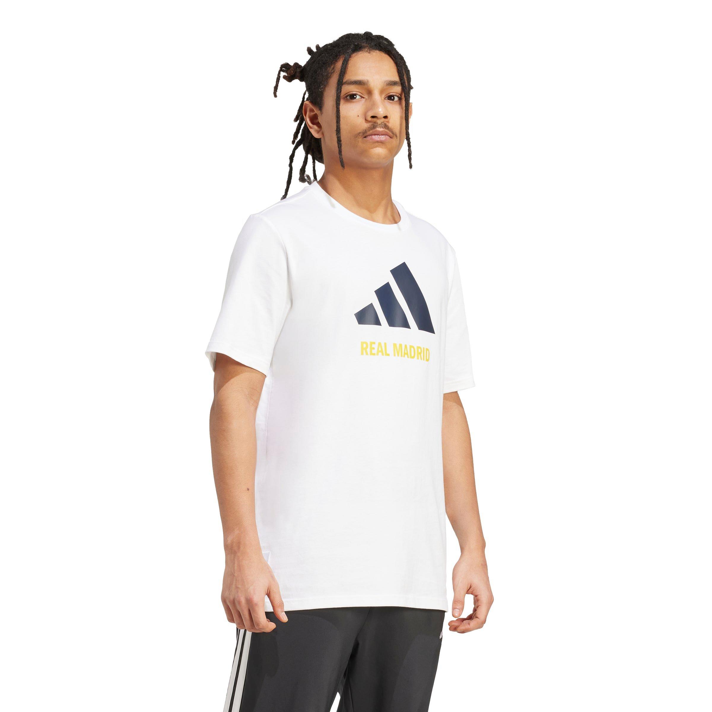 adidas Men's Real Madrid Seasonal Graphic T-Shirt -White - WHITE Thumbnail View 5