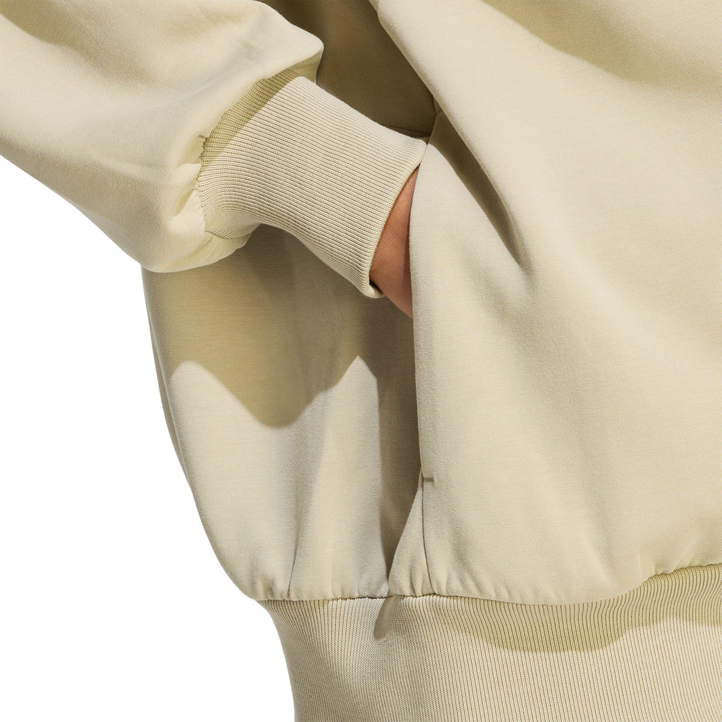 adidas Women's Soft Lux Loose Full-Zip Jacket - Khaki - KHAKI Thumbnail View 4