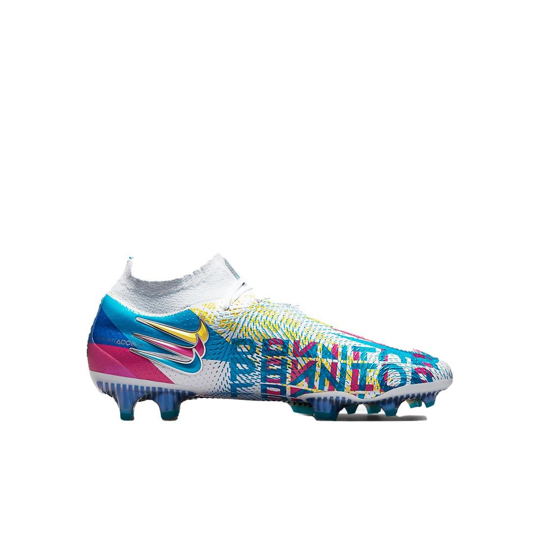 Nike Phantom GT Elite Dynamic Fit 3D "White/Multi Color" Firm-Ground Women's Soccer Cleat - BLUE Thumbnail View 1