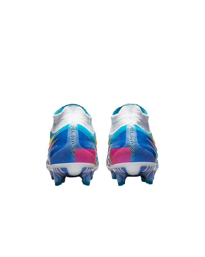 Nike Phantom GT Elite Dynamic Fit 3D "White/Multi Color" Firm-Ground Women's Soccer Cleat - BLUE Thumbnail View 5