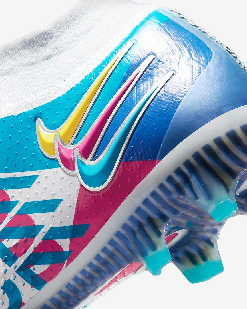 Nike Phantom GT Elite Dynamic Fit 3D "White/Multi Color" Firm-Ground Women's Soccer Cleat - BLUE Thumbnail View 8