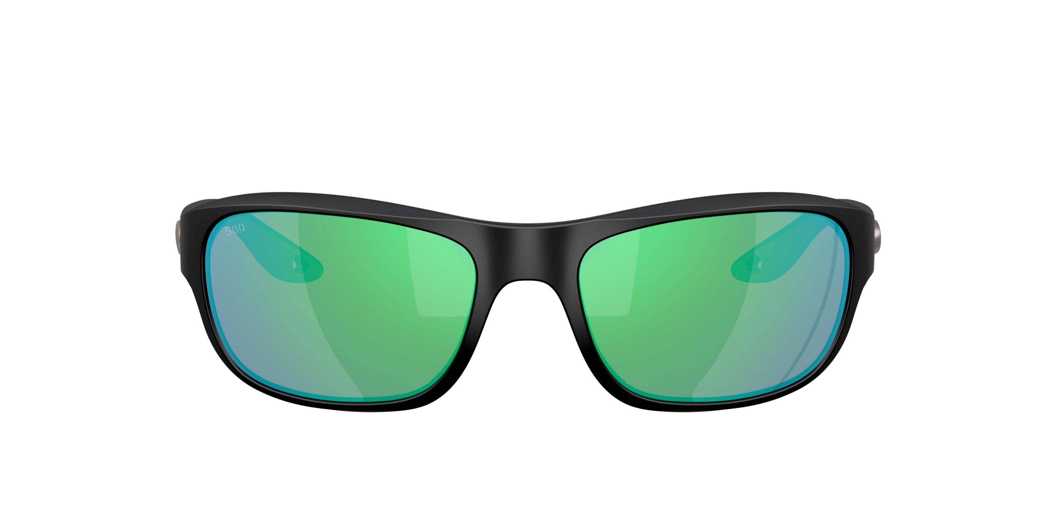 Costa Del Mar Clipperton Green Mirror 580G Polarized Sunglasses - Matte Black - BLACK/GREEN Thumbnail View 2