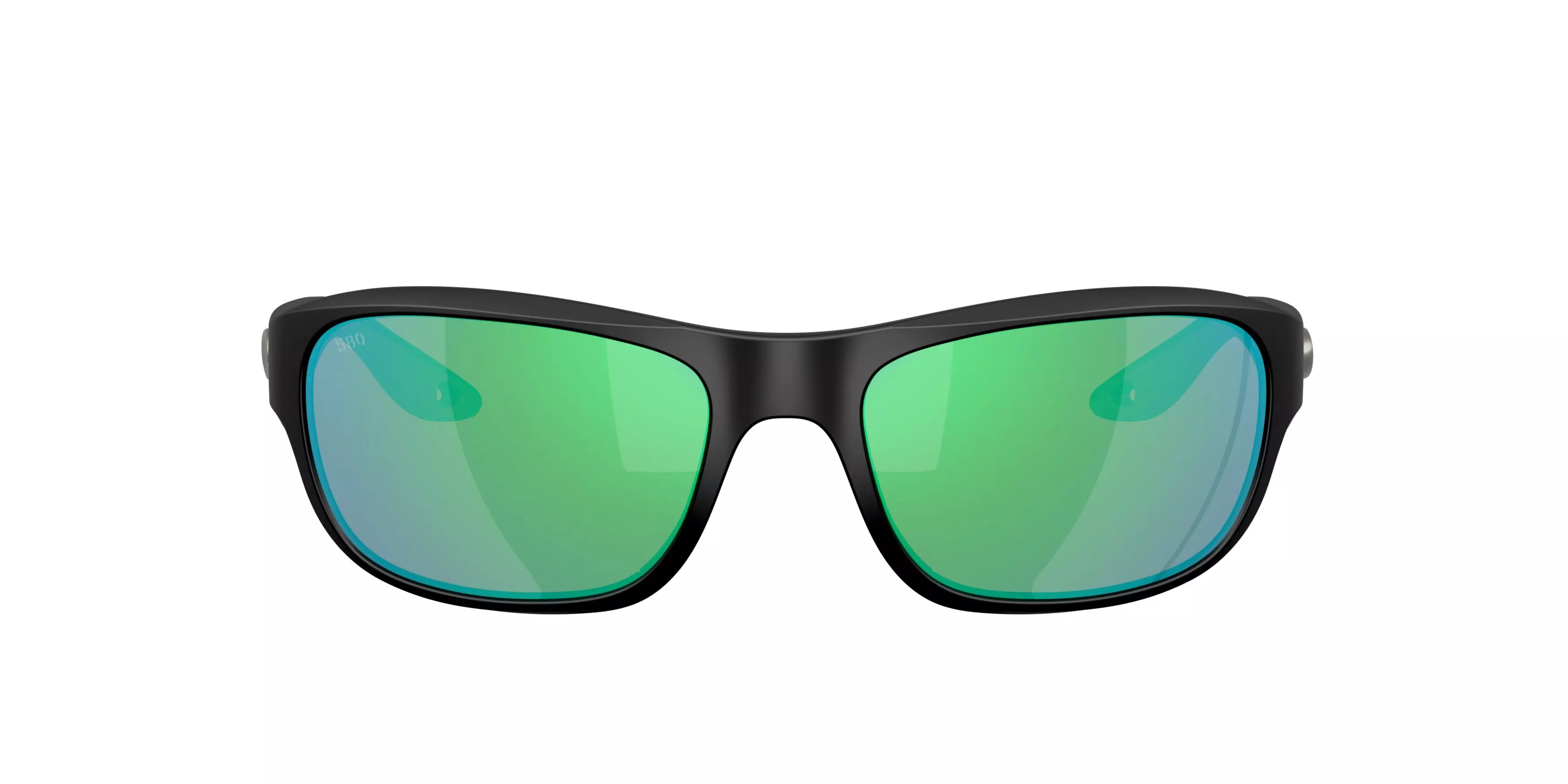 Costa Del Mar Clipperton Green Mirror 580G Polarized Sunglasses - Matte Black - BLACK/GREEN