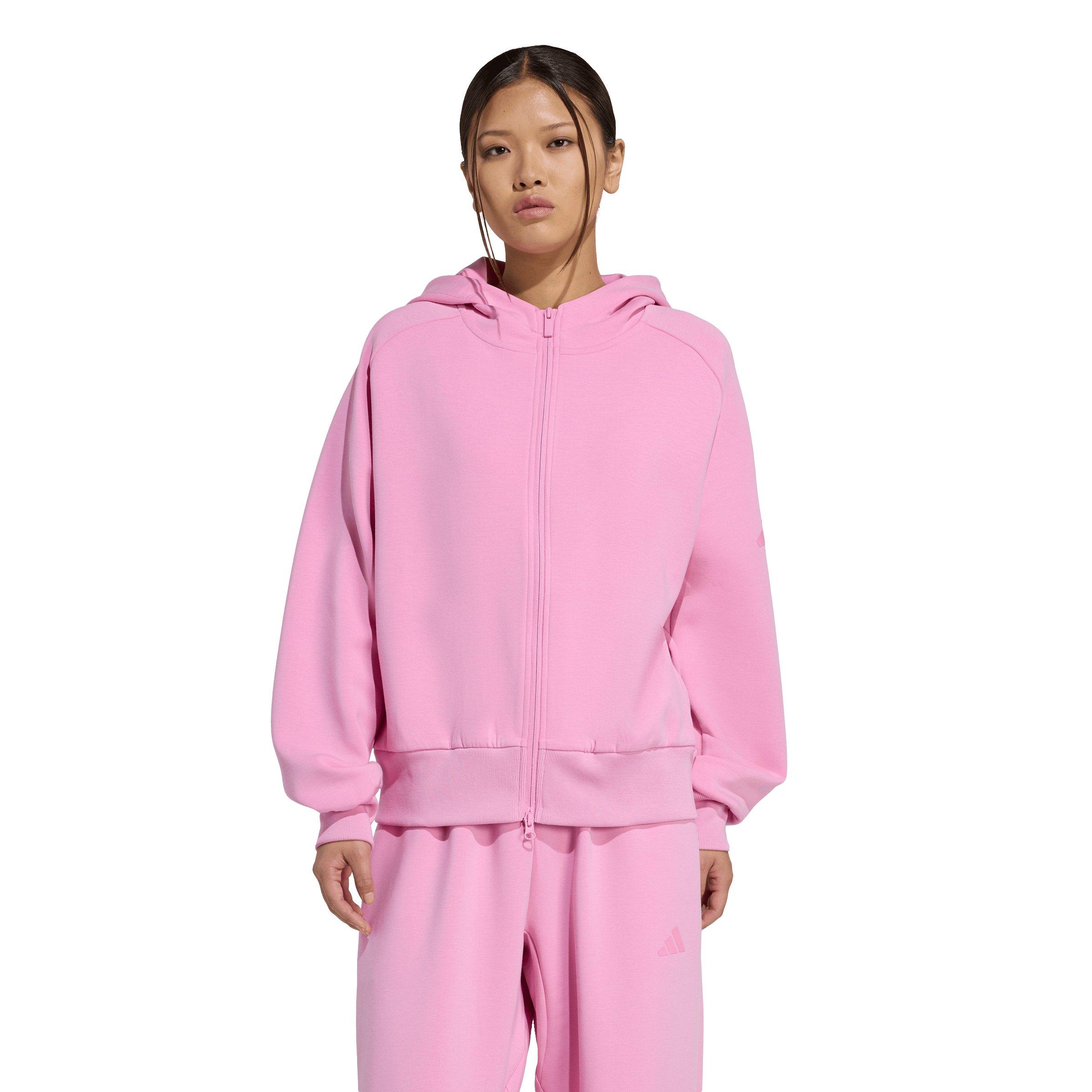 adidas Women's Soft Lux Full-Zip Hooded Jacket - Pink - PINK Thumbnail View 1