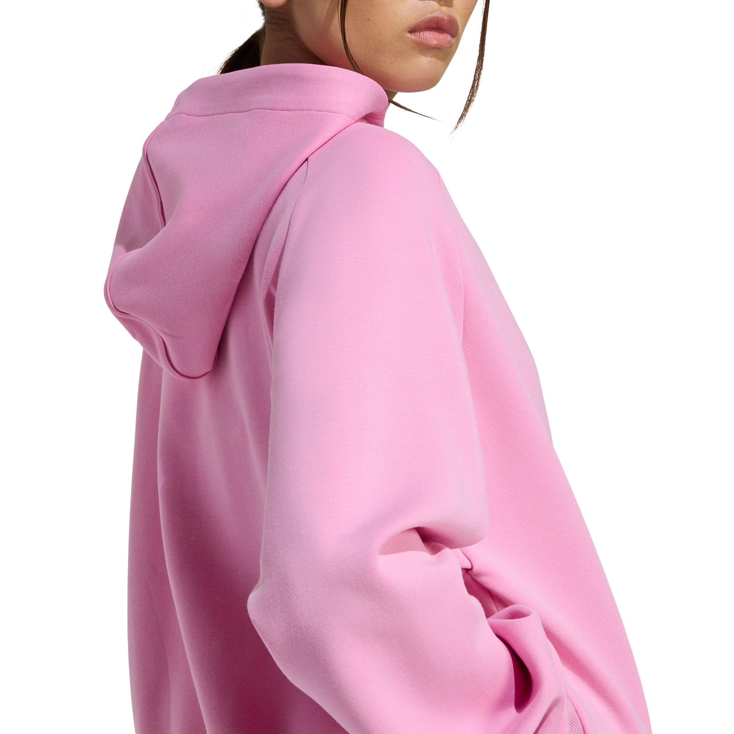 adidas Women's Soft Lux Full-Zip Hooded Jacket - Pink - PINK Thumbnail View 4