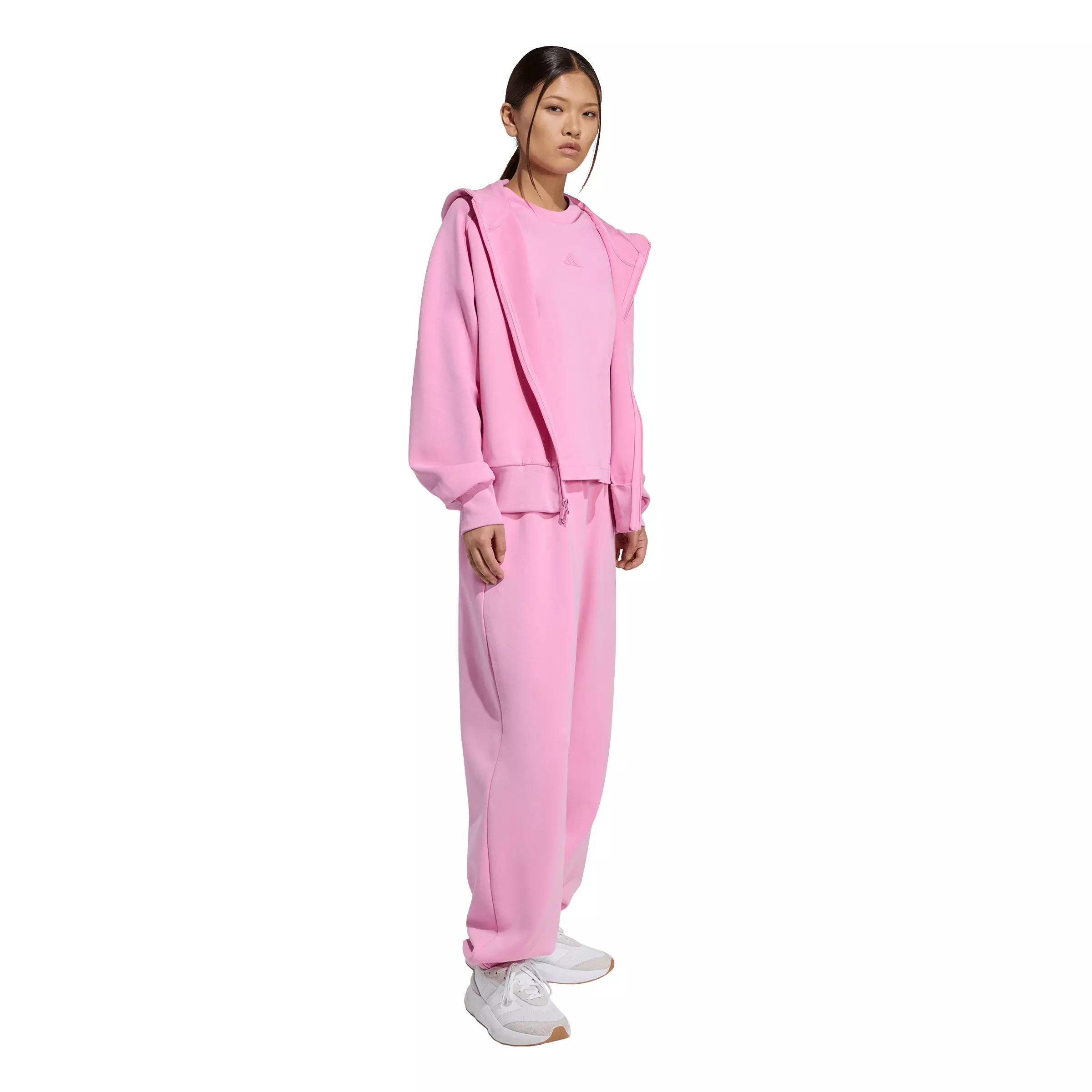 adidas Women's Soft Lux Full-Zip Hooded Jacket - Pink - PINK