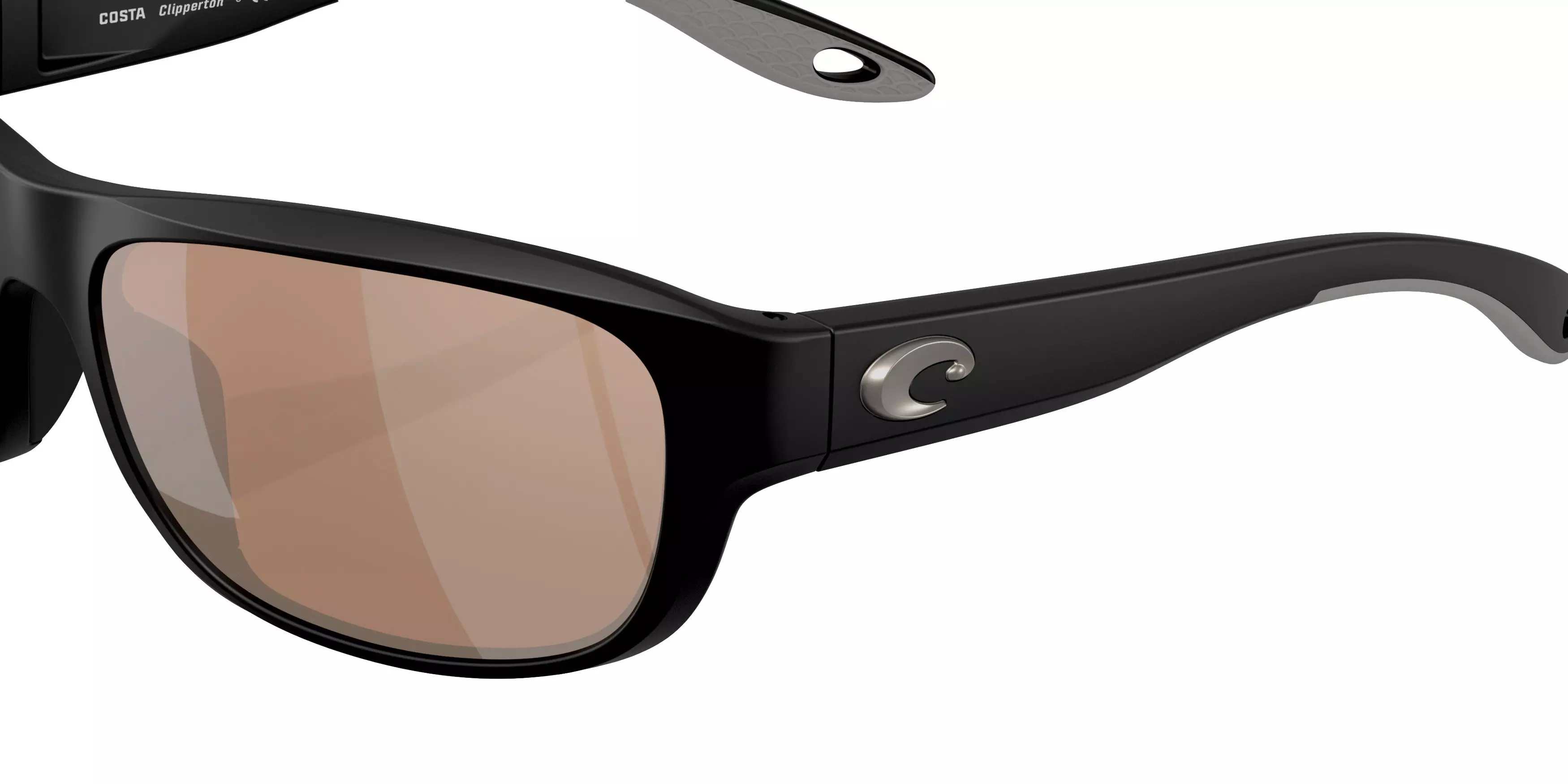 Costa Del Mar Clipperton Copper Silver Mirror 580G Polarized Sunglasses - Matte Black - BLACK/COPPER