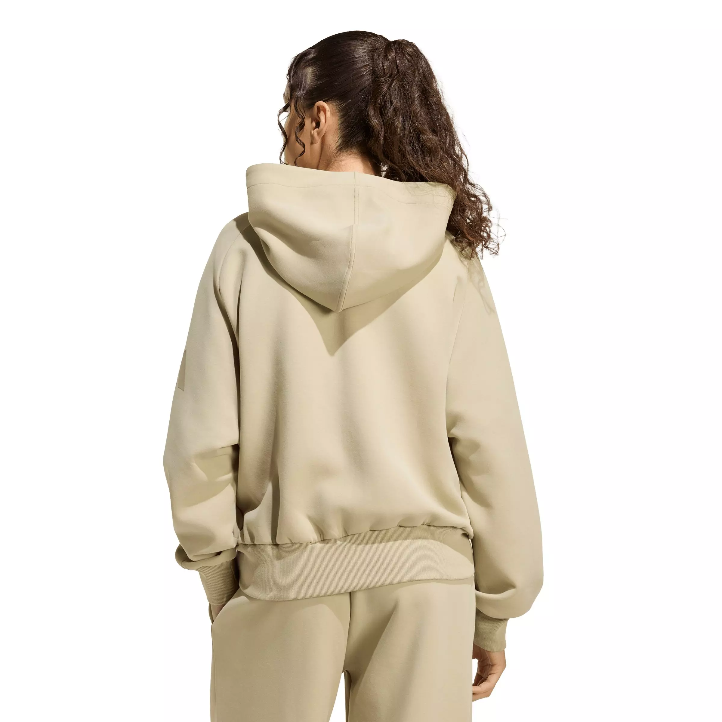 adidas Women's Soft Lux Full-Zip Hooded Jacket - Khaki - KHAKI