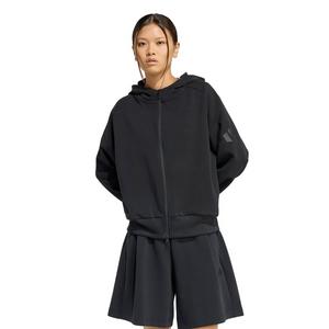 adidas Women's Soft Lux Full-Zip Hooded Jacket - Black