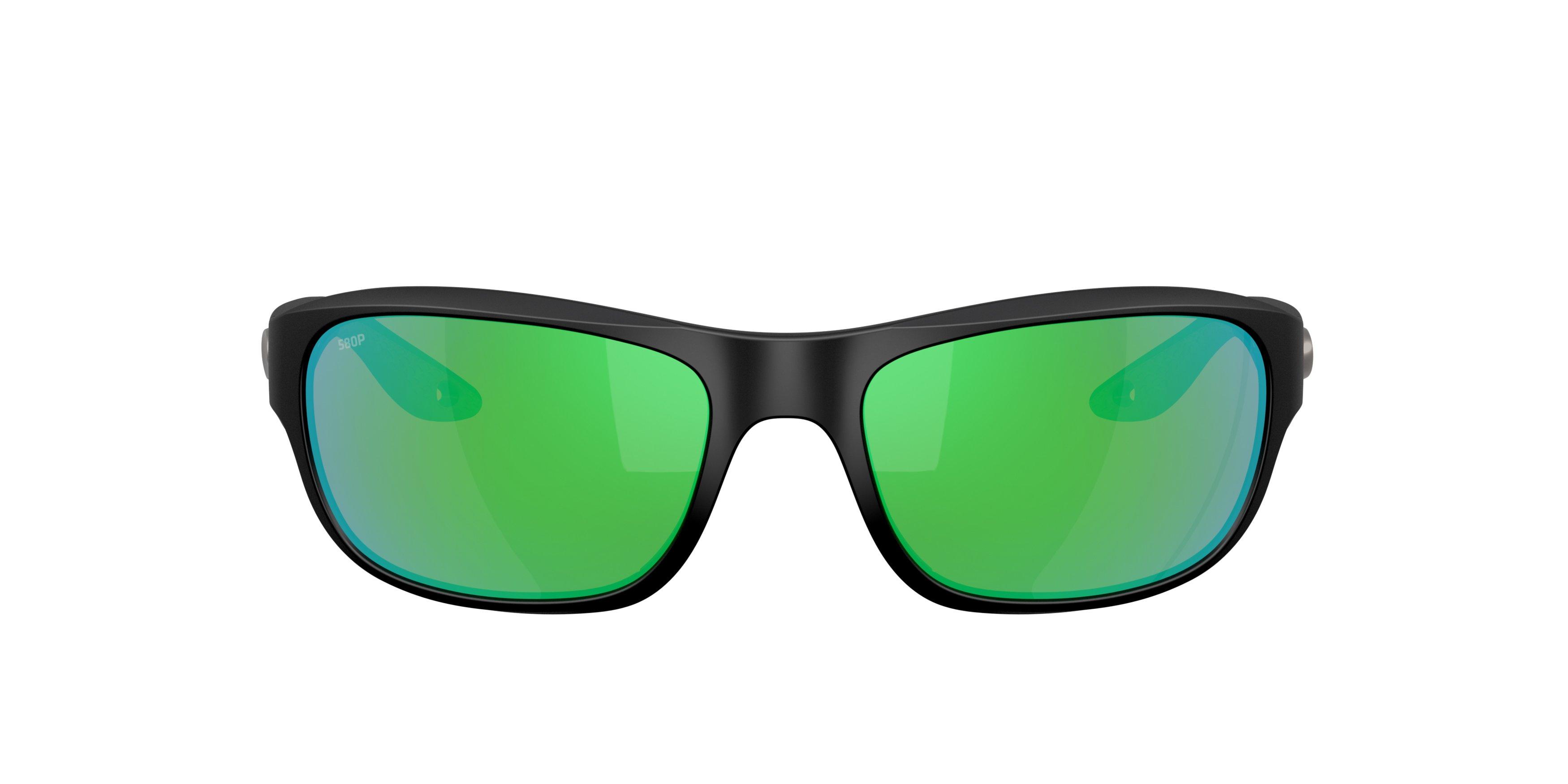 Costa Del Mar Clipperton Green Mirror 580P Polarized Sunglasses - Matte Black - BLACK/GREEN Thumbnail View 2