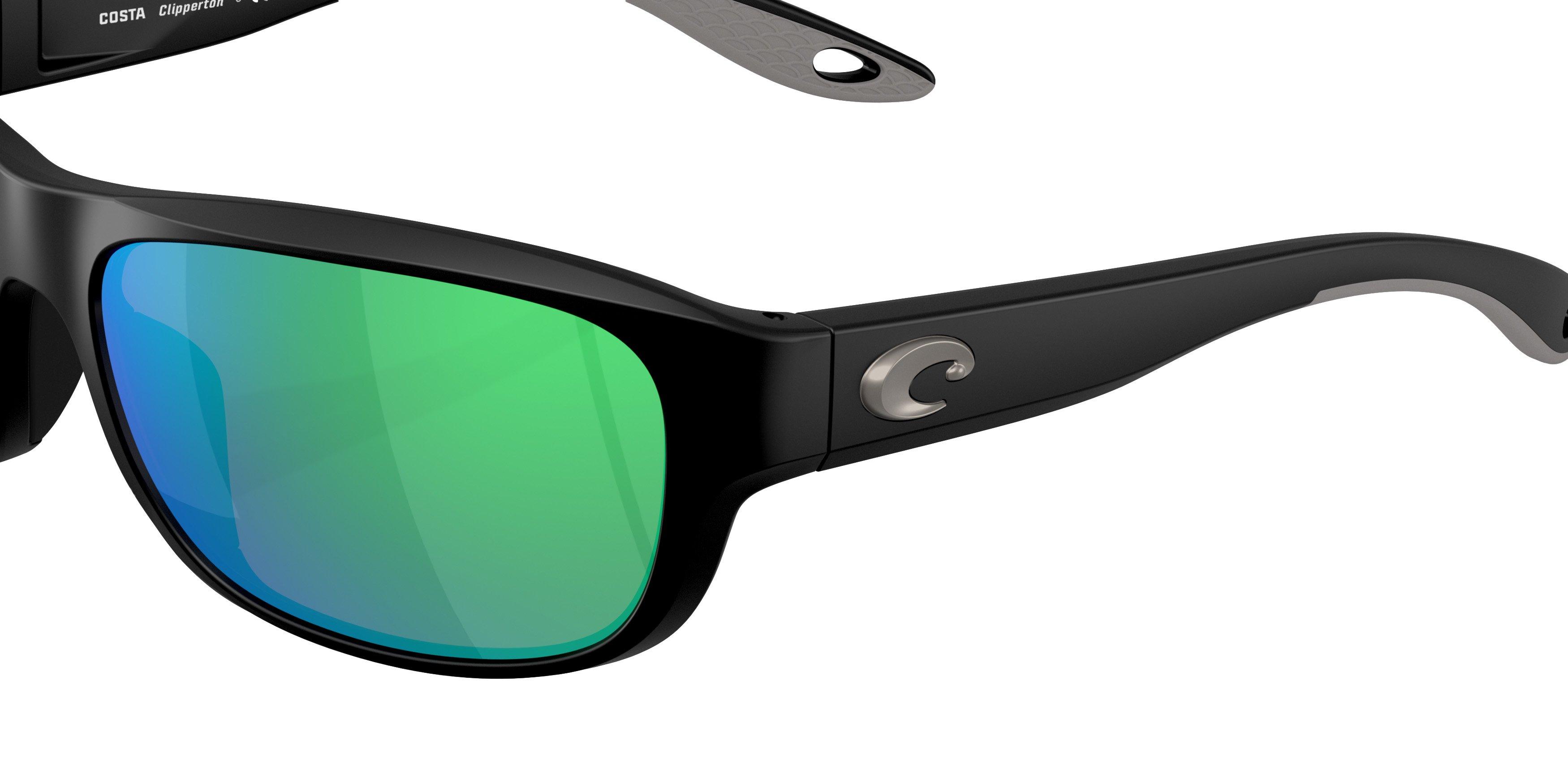 Costa Del Mar Clipperton Green Mirror 580P Polarized Sunglasses - Matte Black - BLACK/GREEN Thumbnail View 5