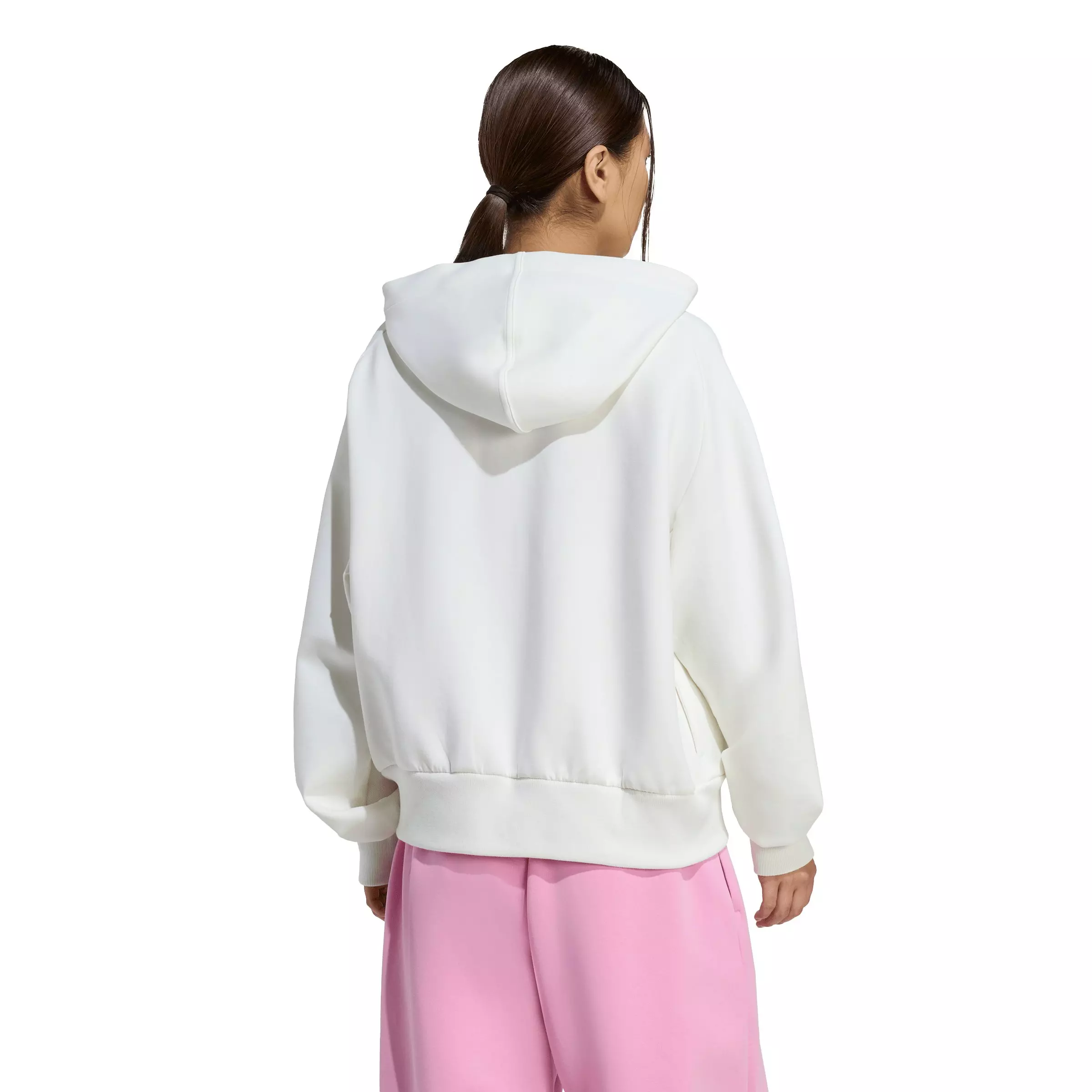 adidas Women's Soft Lux Full-Zip Hooded Jacket - Off-White - OFF-WHITE