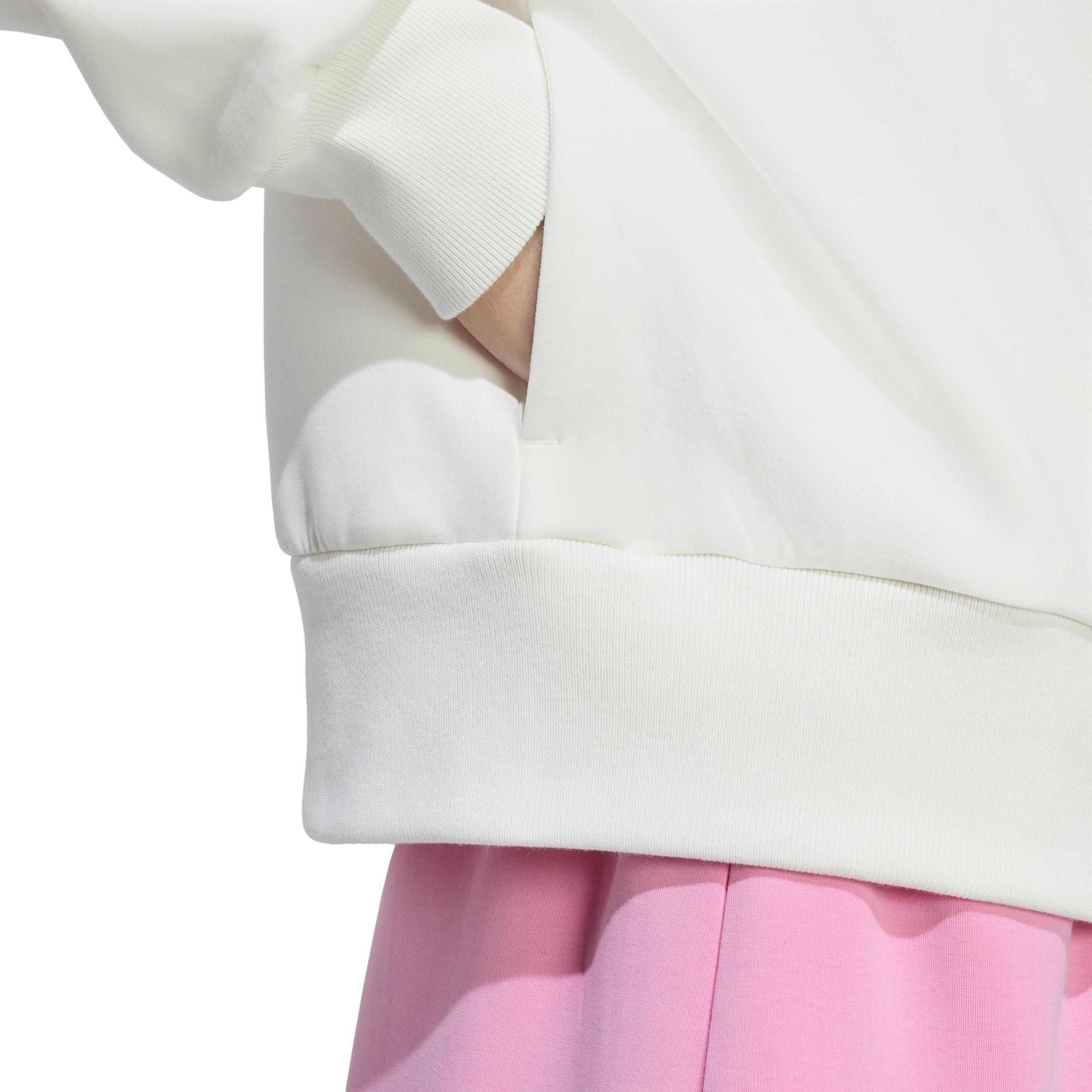 adidas Women's Soft Lux Full-Zip Hooded Jacket - Off-White - OFF-WHITE Thumbnail View 4