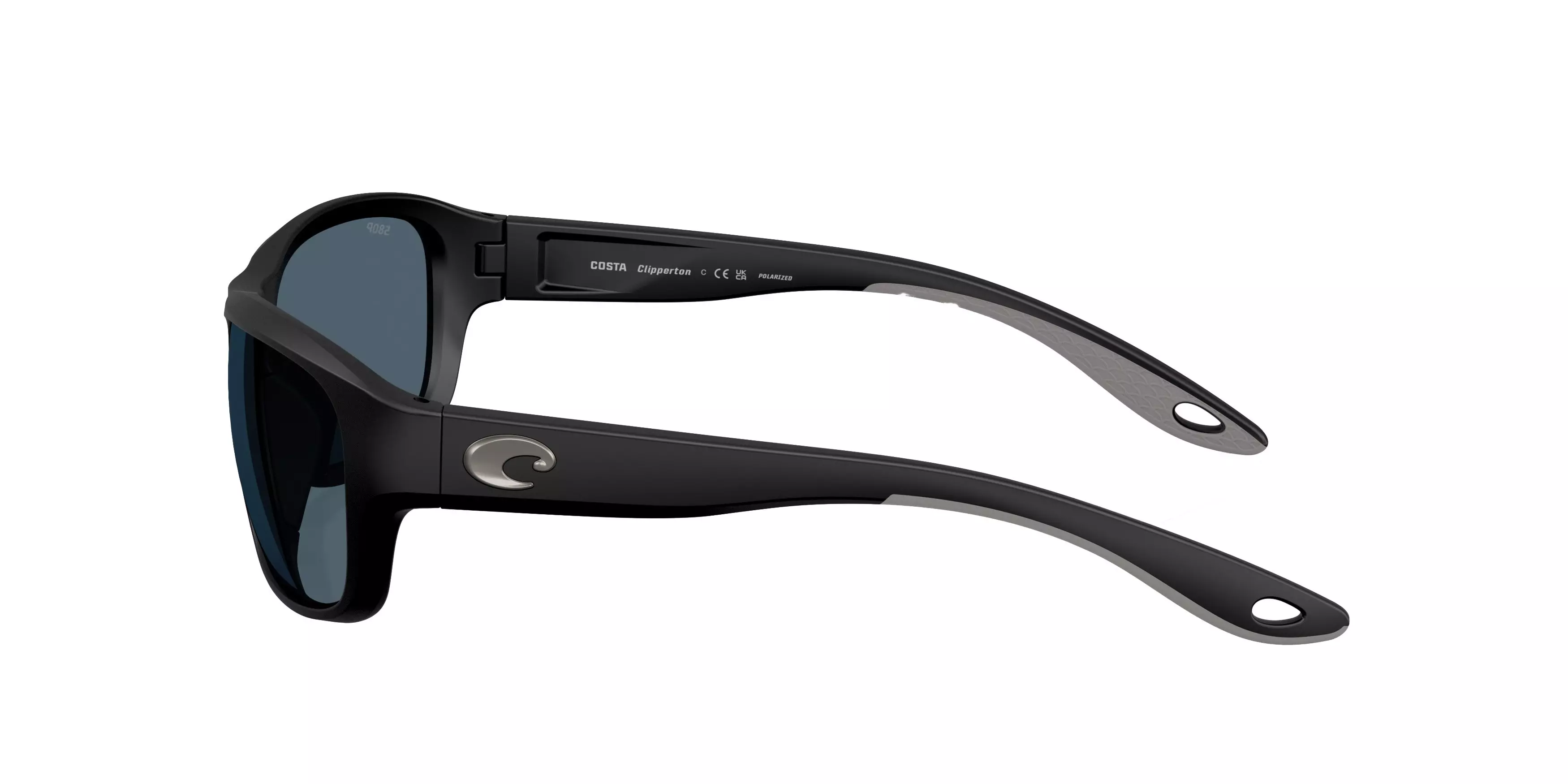 Costa Del Mar Clipperton Grey 580P Polarized Sunglasses - Matte Black - BLACK/GREY