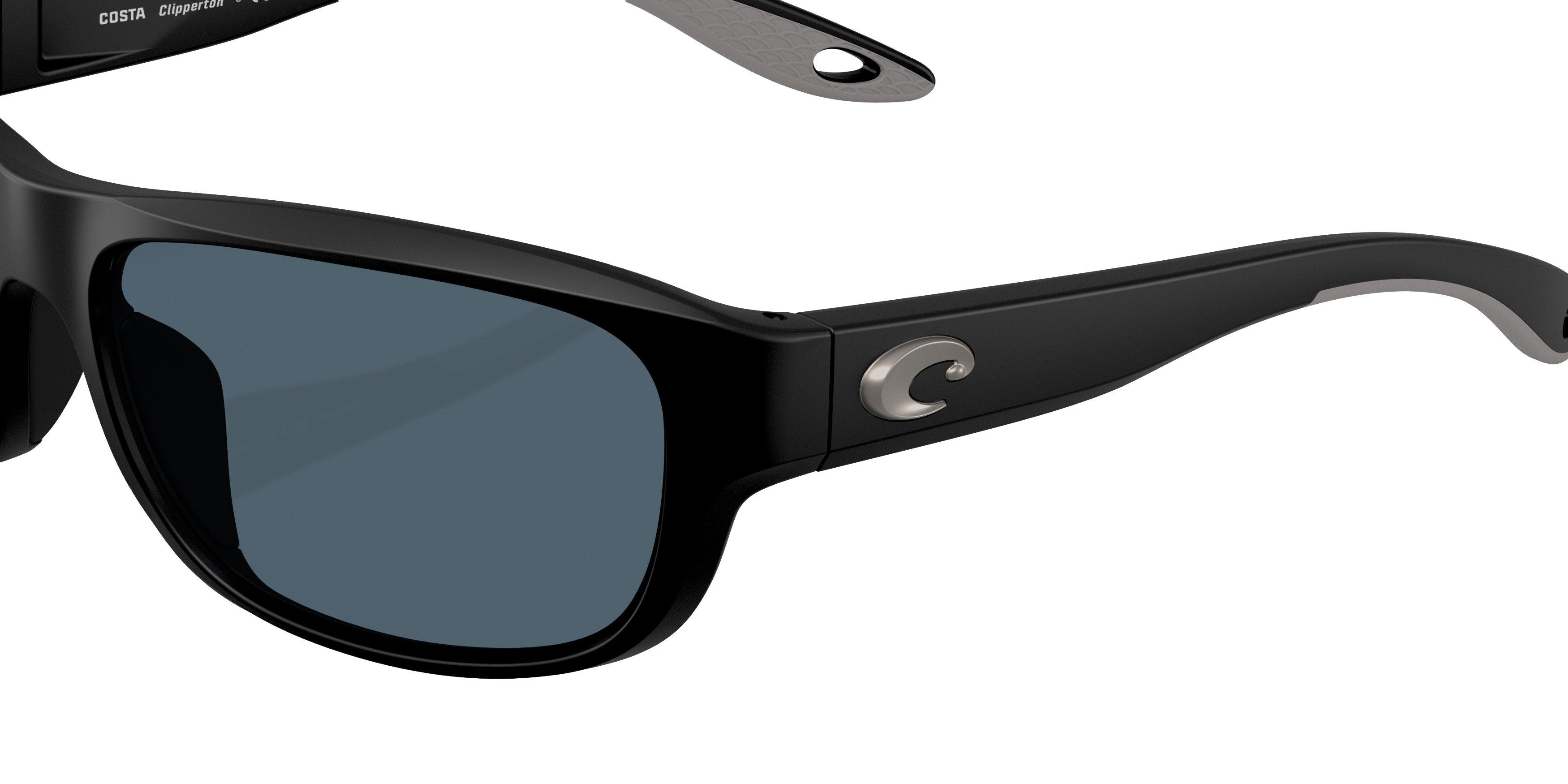 Costa Del Mar Clipperton Grey 580P Polarized Sunglasses - Matte Black - BLACK/GREY Thumbnail View 5