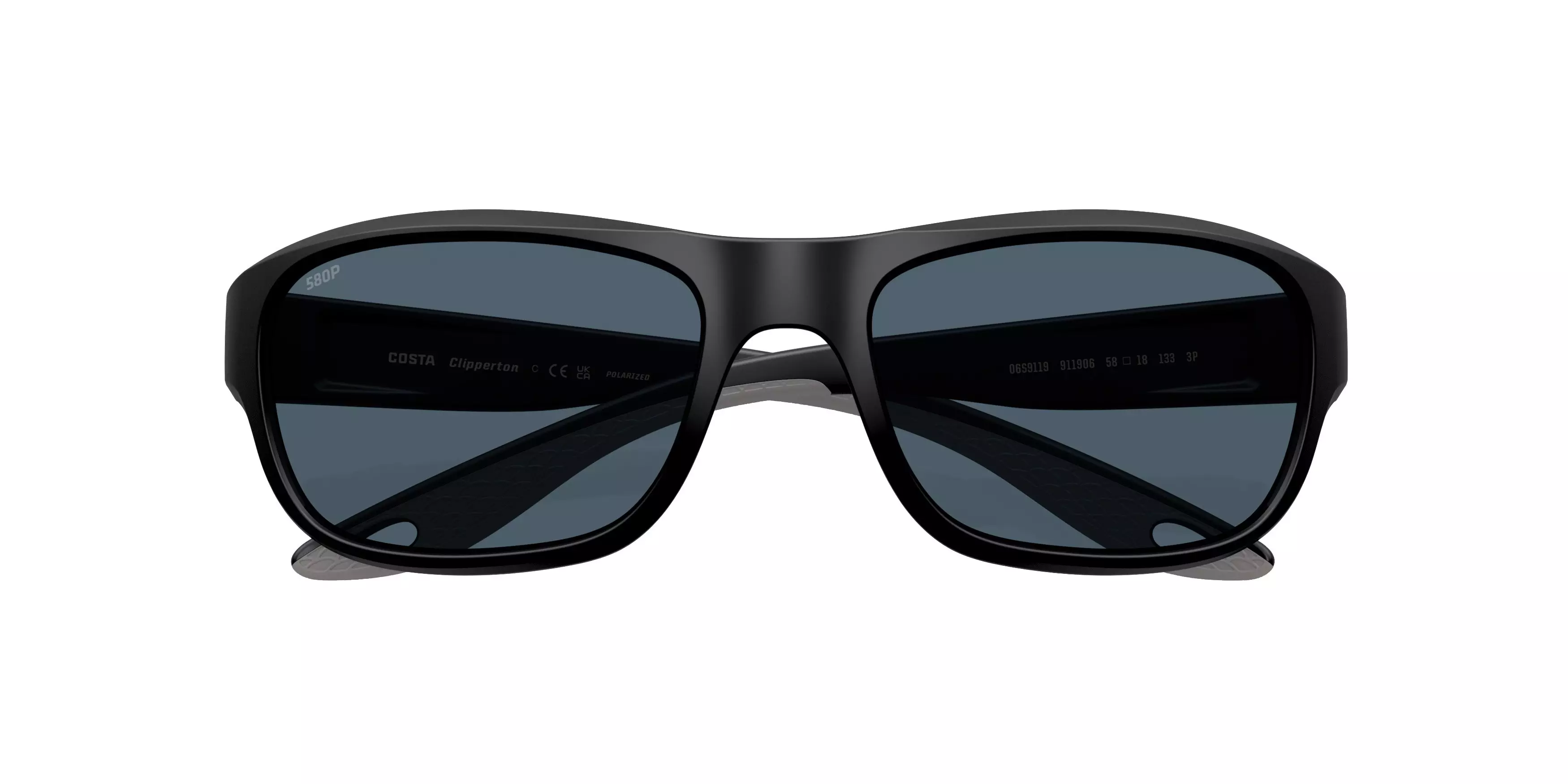 Costa Del Mar Clipperton Grey 580P Polarized Sunglasses - Matte Black - BLACK/GREY