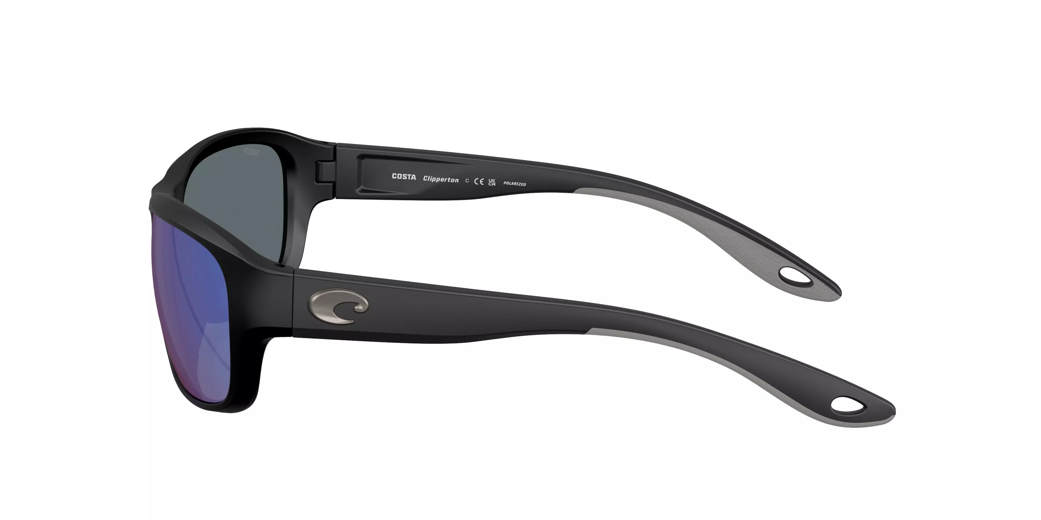 Costa Del Mar Clipperton Blue Mirror 580P Polarized Sunglasses - Matte Black - BLACK/BLUE