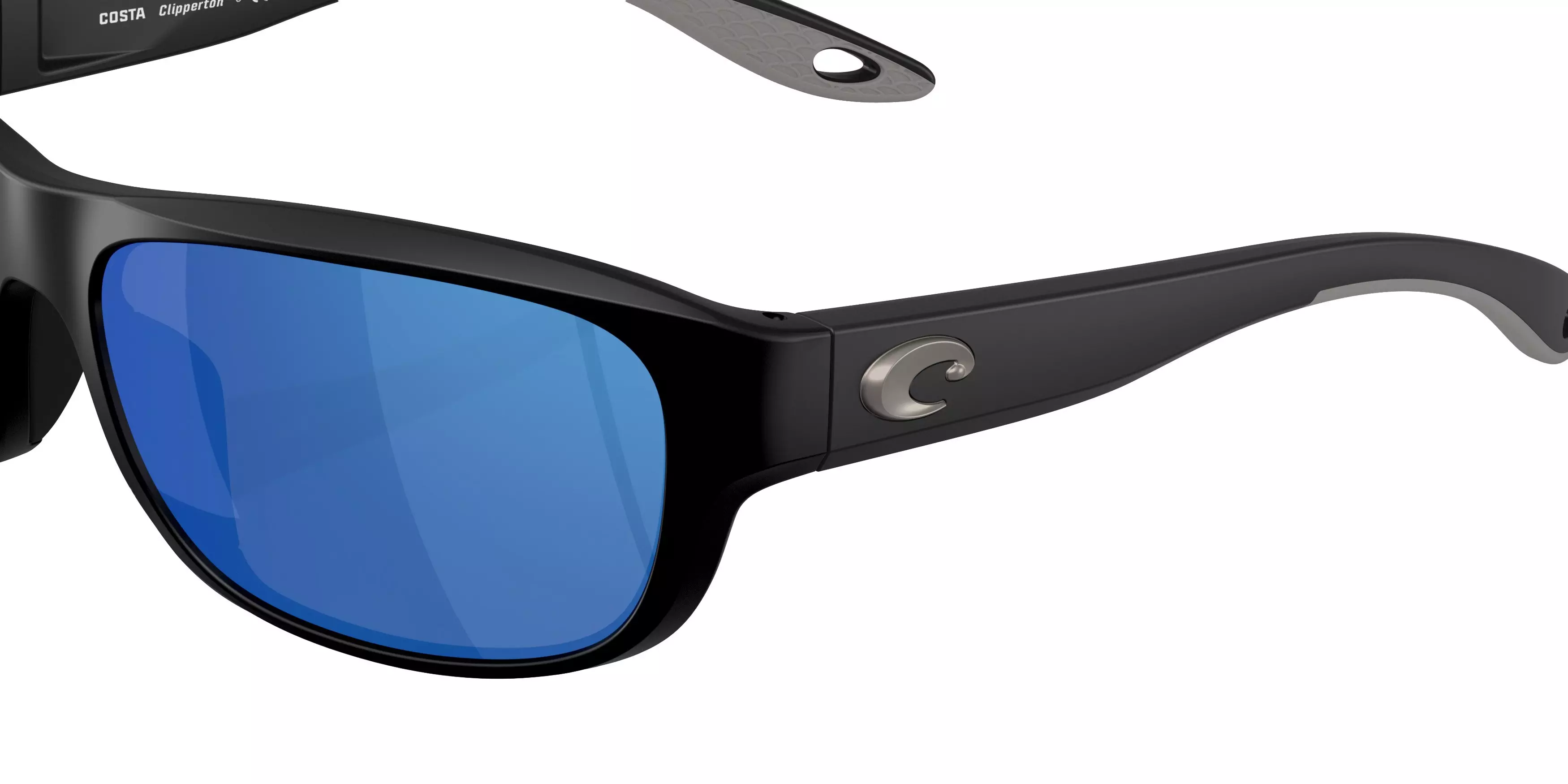 Costa Del Mar Clipperton Blue Mirror 580P Polarized Sunglasses - Matte Black - BLACK/BLUE