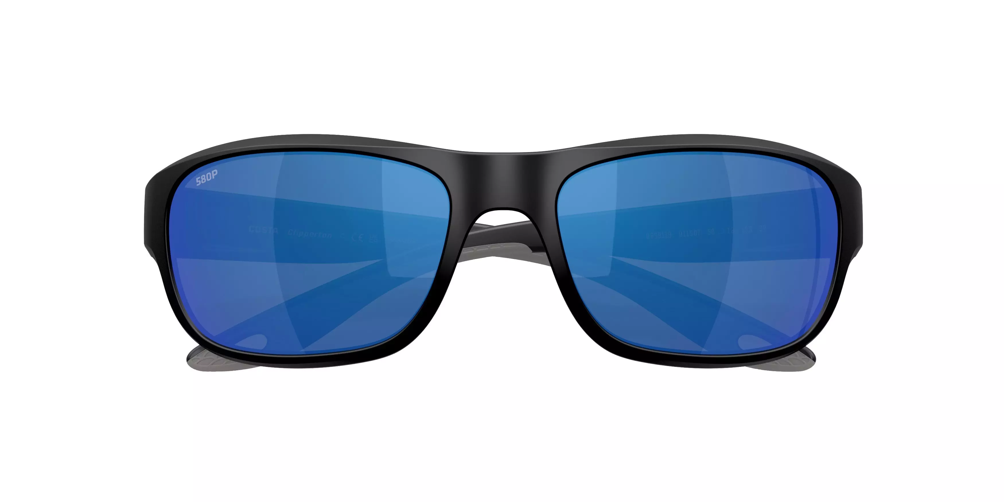 Costa Del Mar Clipperton Blue Mirror 580P Polarized Sunglasses - Matte Black - BLACK/BLUE