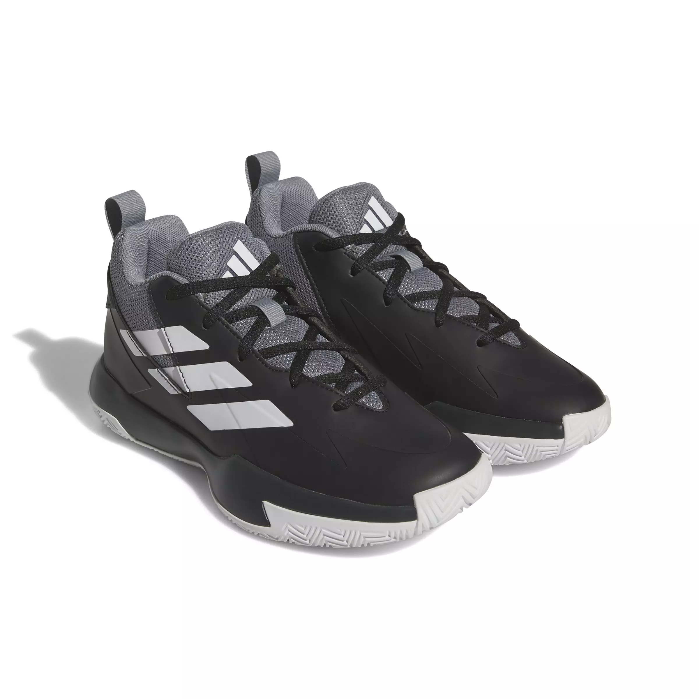 adidas Cross 'Em Up Select "Core Black/Ftwr White/Grey Three" Grade School Boys' Basketball Shoe - BLACK/WHITE/GREY
