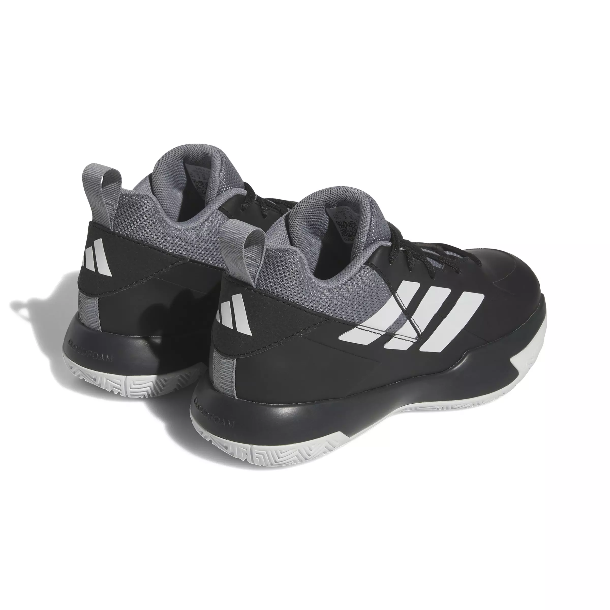 adidas Cross 'Em Up Select "Core Black/Ftwr White/Grey Three" Grade School Boys' Basketball Shoe - BLACK/WHITE/GREY