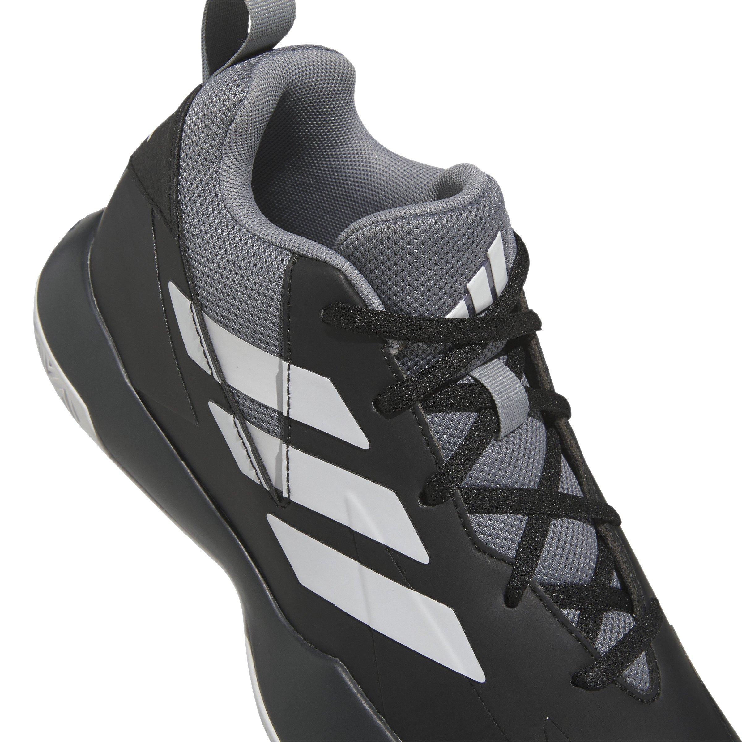 adidas Cross 'Em Up Select Grade School Boys' "Core Black/Ftwr White/Grey Three" Basketball Shoe