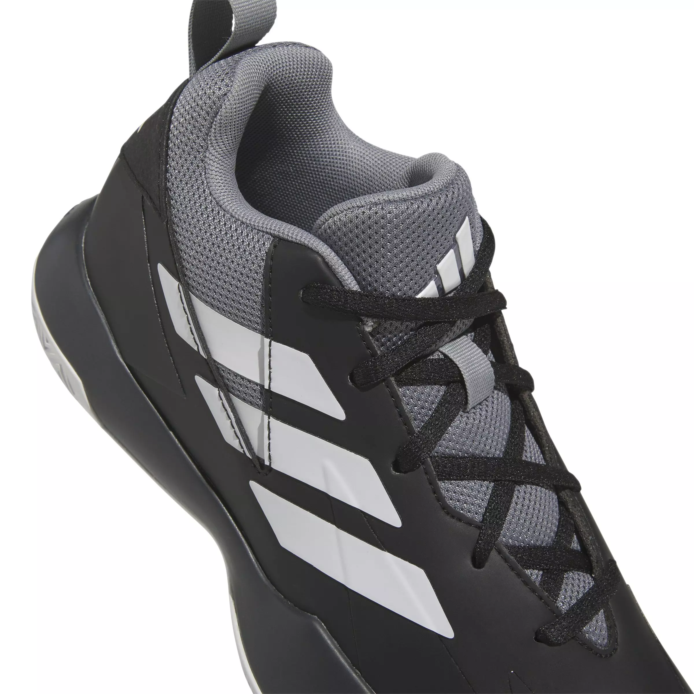 adidas Cross 'Em Up Select "Core Black/Ftwr White/Grey Three" Grade School Boys' Basketball Shoe - BLACK/WHITE/GREY