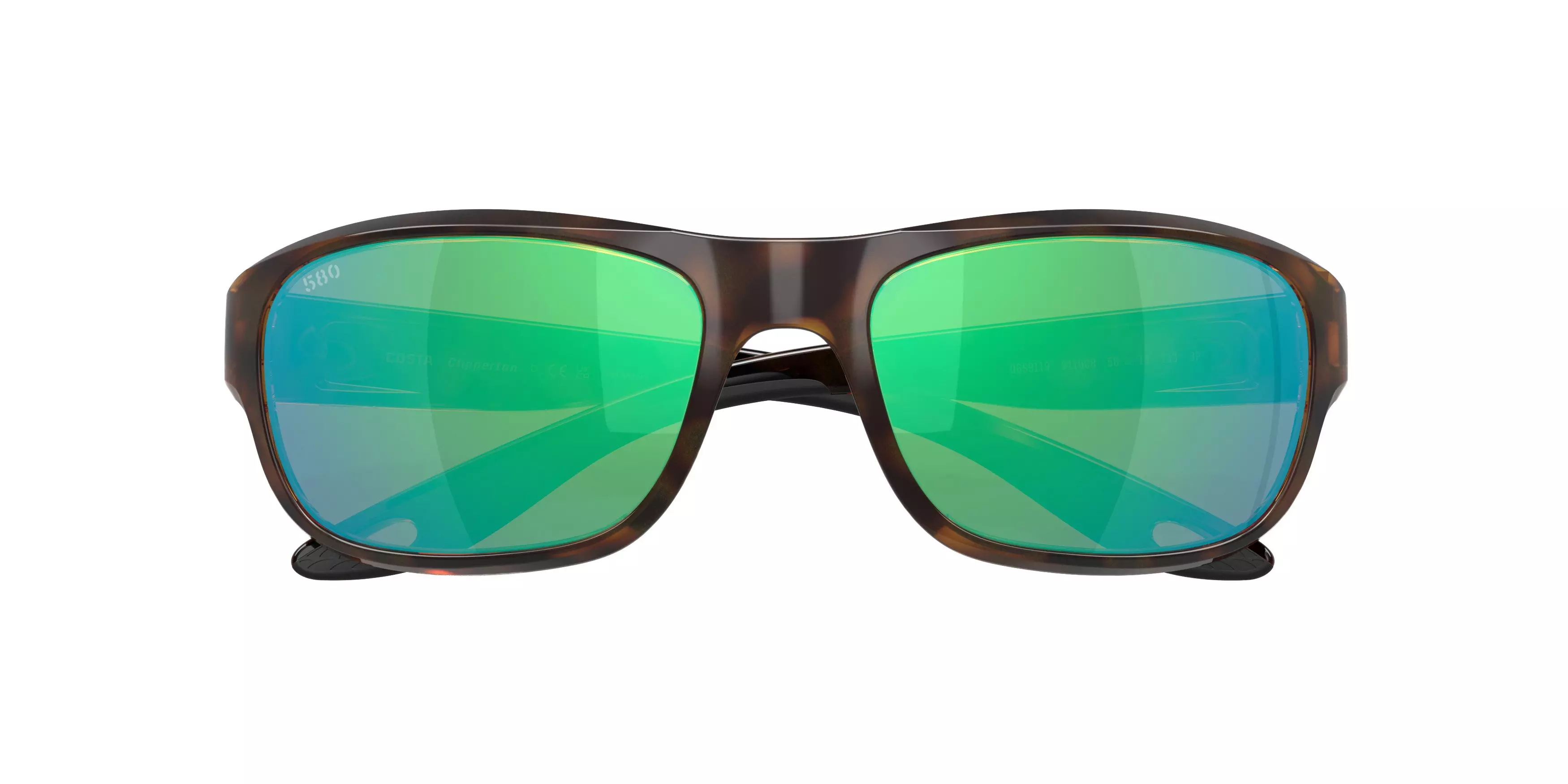 Costa Del Mar Clipperton Green Mirror 580G Polarized Sunglasses - Tortoise - BROWN/GREEN