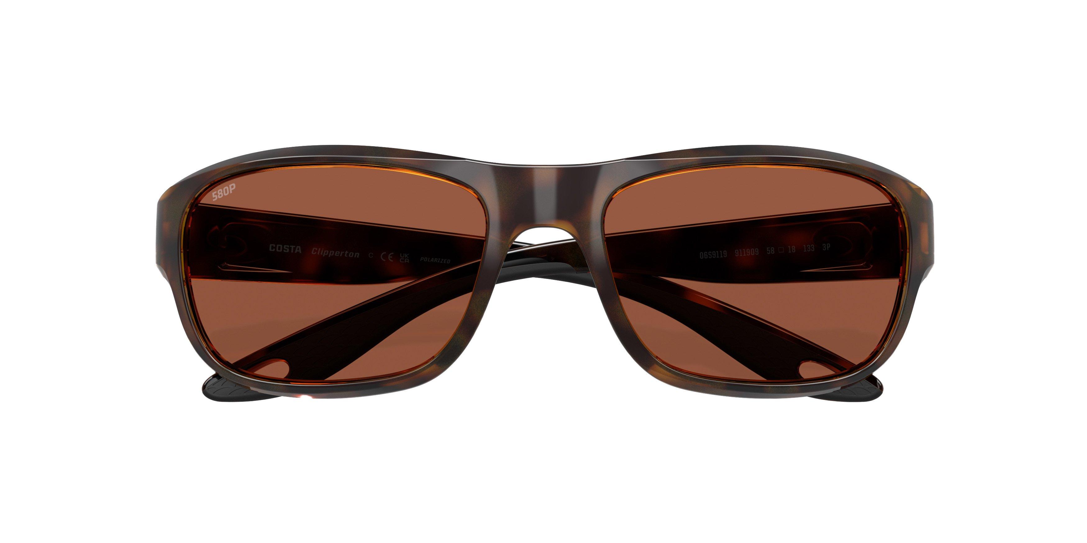 Costa Del Mar Clipperton Copper 580P Polarized Sunglasses - Tortoise - BROWN/COPPER Thumbnail View 7
