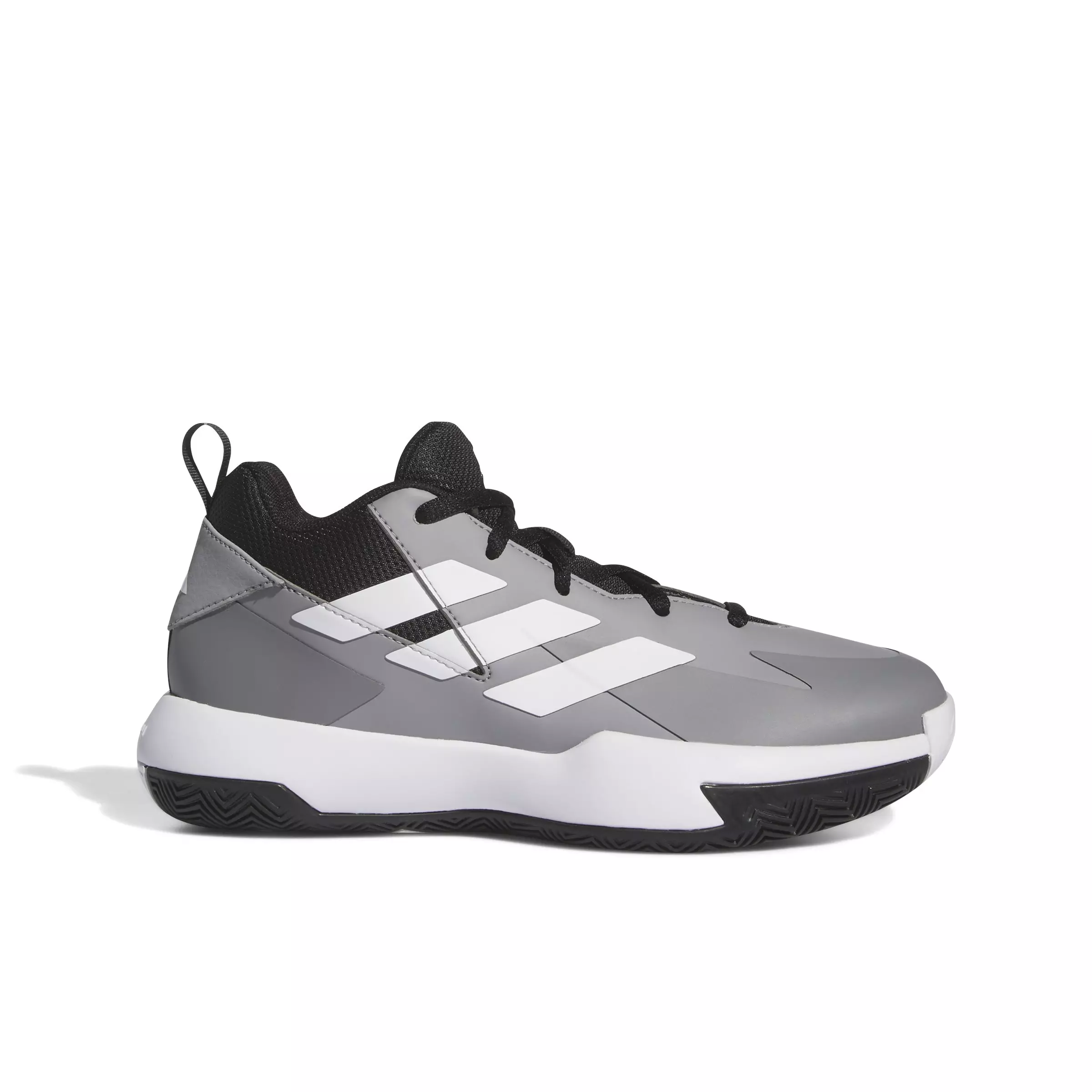 adidas Cross Em Up Select Mid "Grey Three/Ftwr White/Core Black" Grade School Boys' Basketball Shoe - GREY/WHITE/BLACK