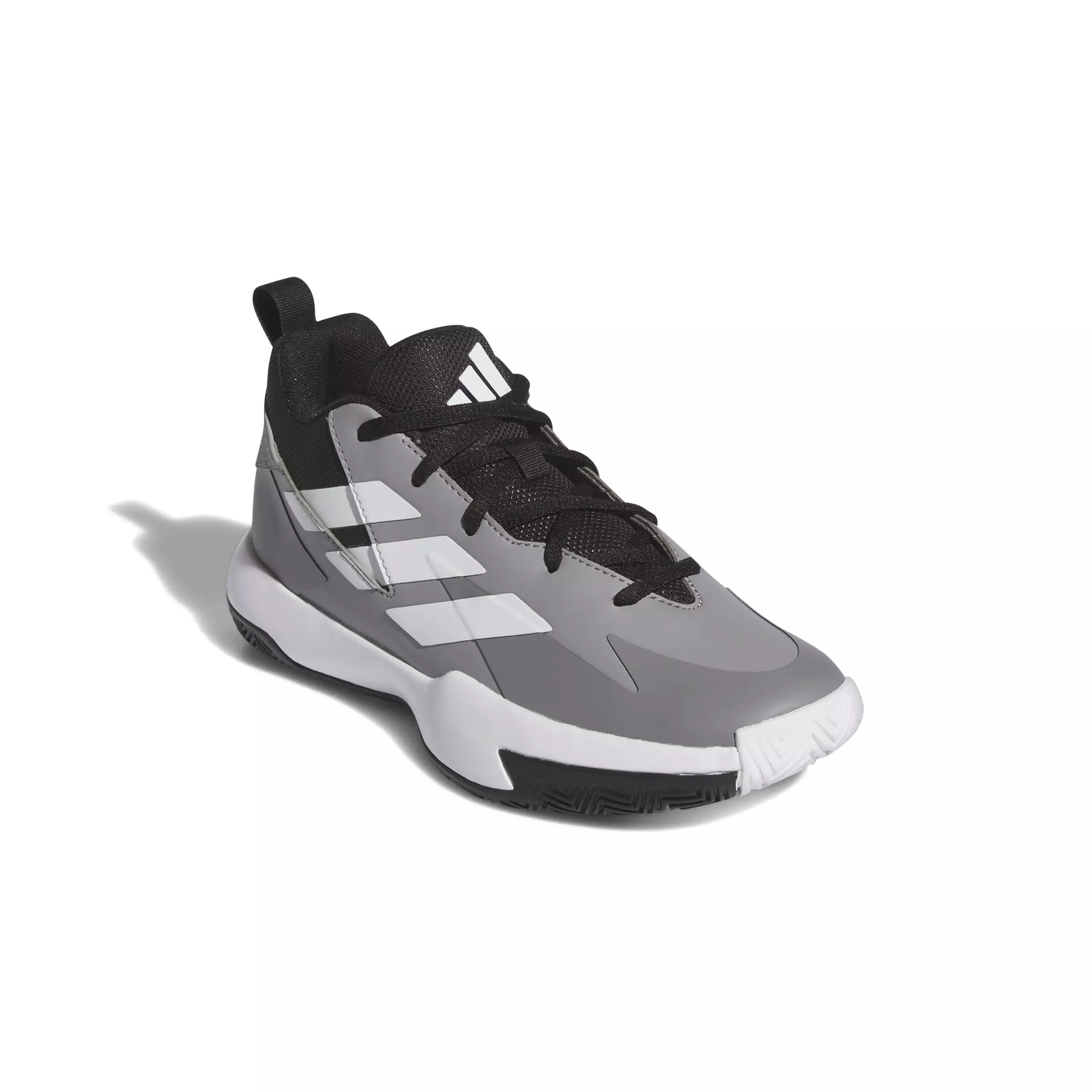 adidas Cross Em Up Select Mid "Grey Three/Ftwr White/Core Black" Grade School Boys' Basketball Shoe - GREY/WHITE/BLACK