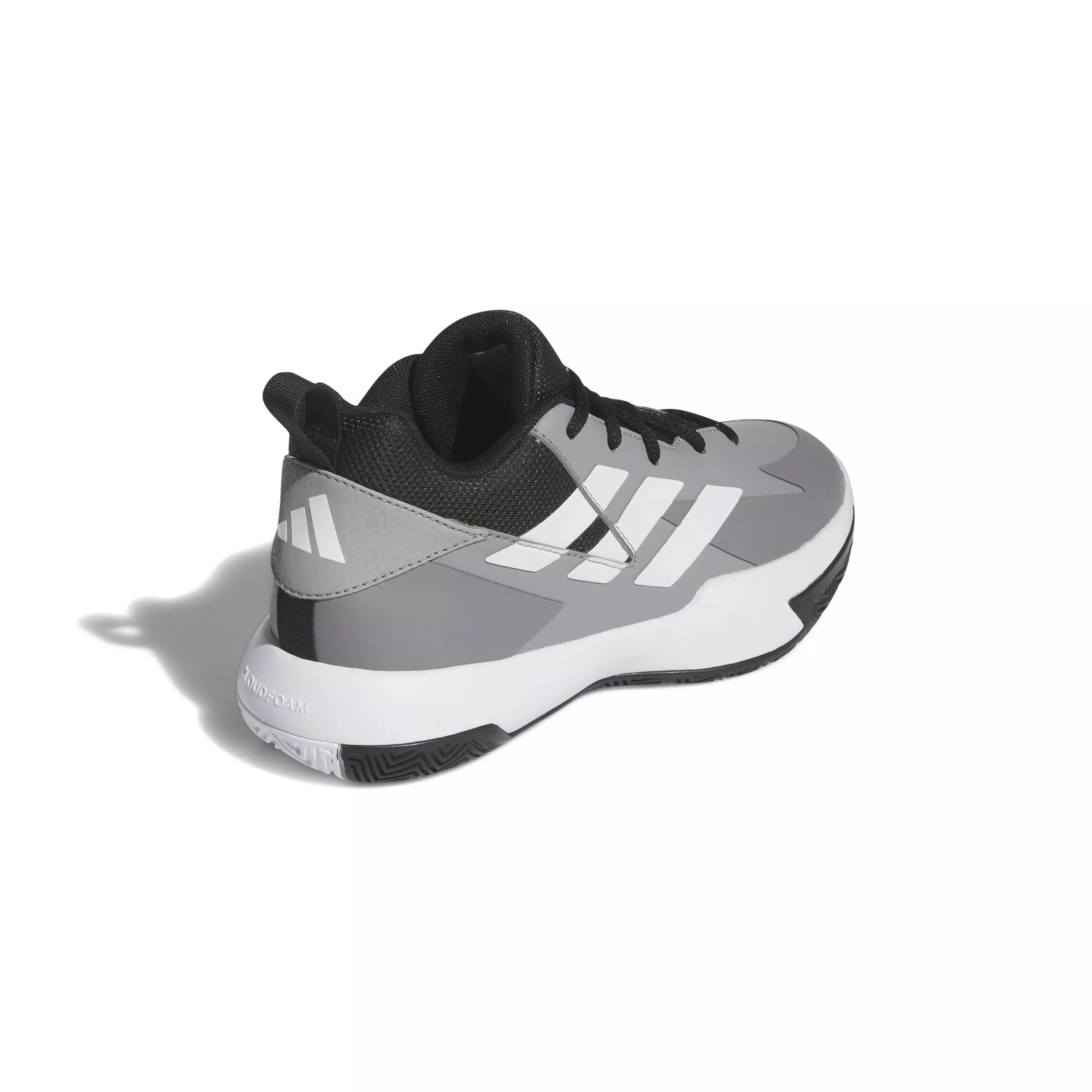 adidas Cross Em Up Select Mid "Grey Three/Ftwr White/Core Black" Grade School Boys' Basketball Shoe - GREY/WHITE/BLACK