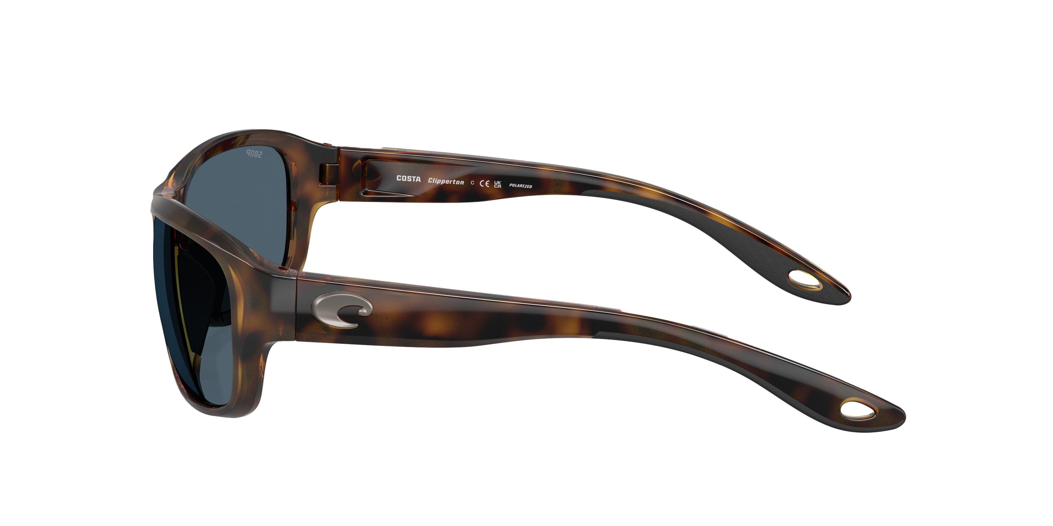 Costa Del Mar Clipperton Grey 580P Polarized Sunglasses - Tortoise - BROWN/GREY Thumbnail View 4
