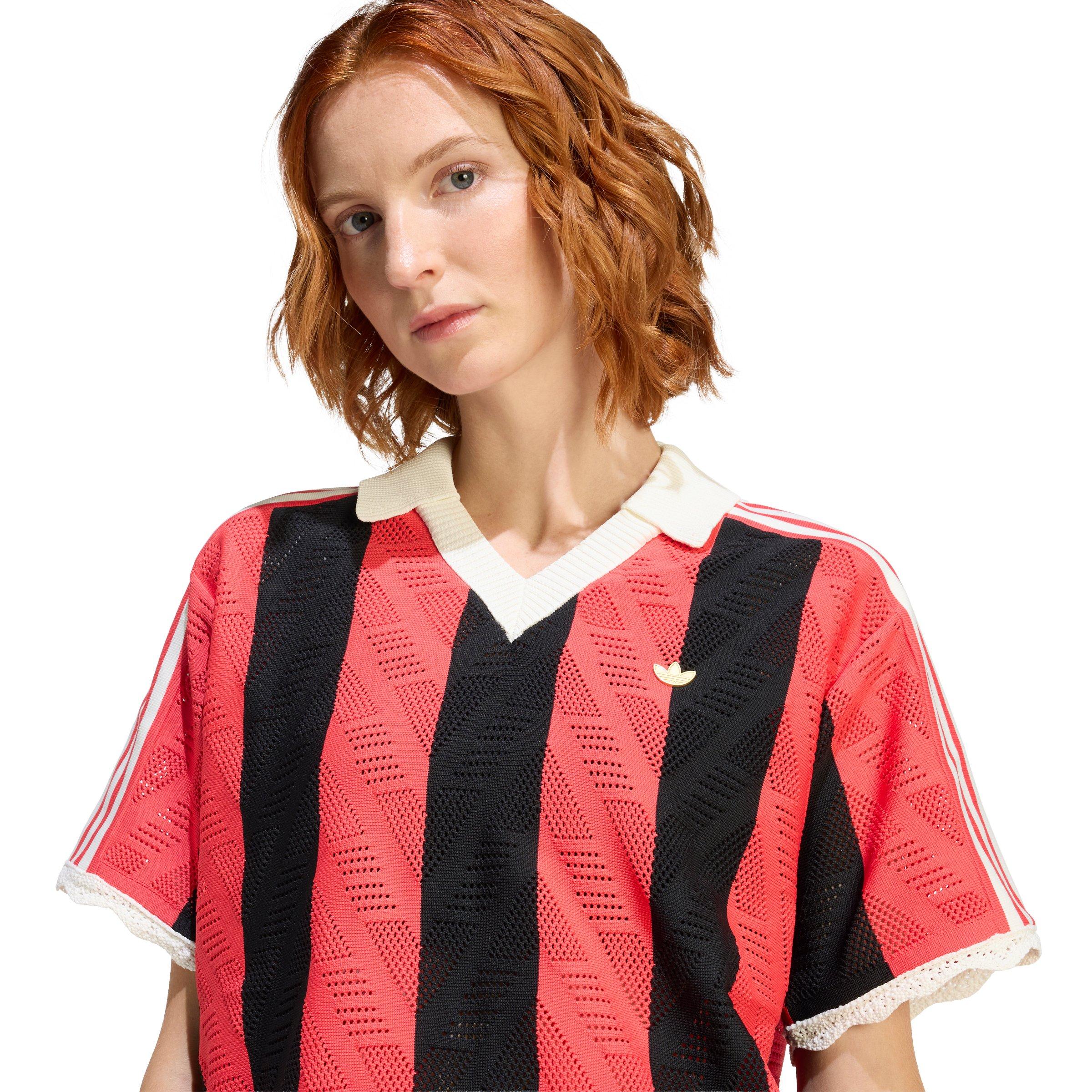 adidas Originals Women's Short-Sleeve Polo Tee - Red/Black - RED/BLACK Thumbnail View 4