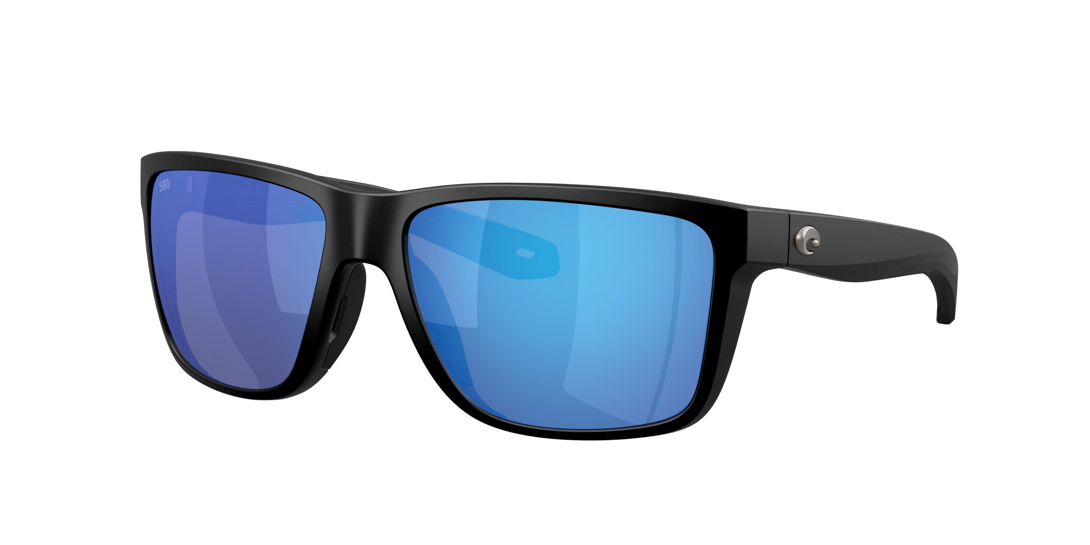 Costa Del Mar Broadbill II Blue Mirror 580G Polarized Sunglasses - Matte Black - BLACK/BLUE Thumbnail View 1