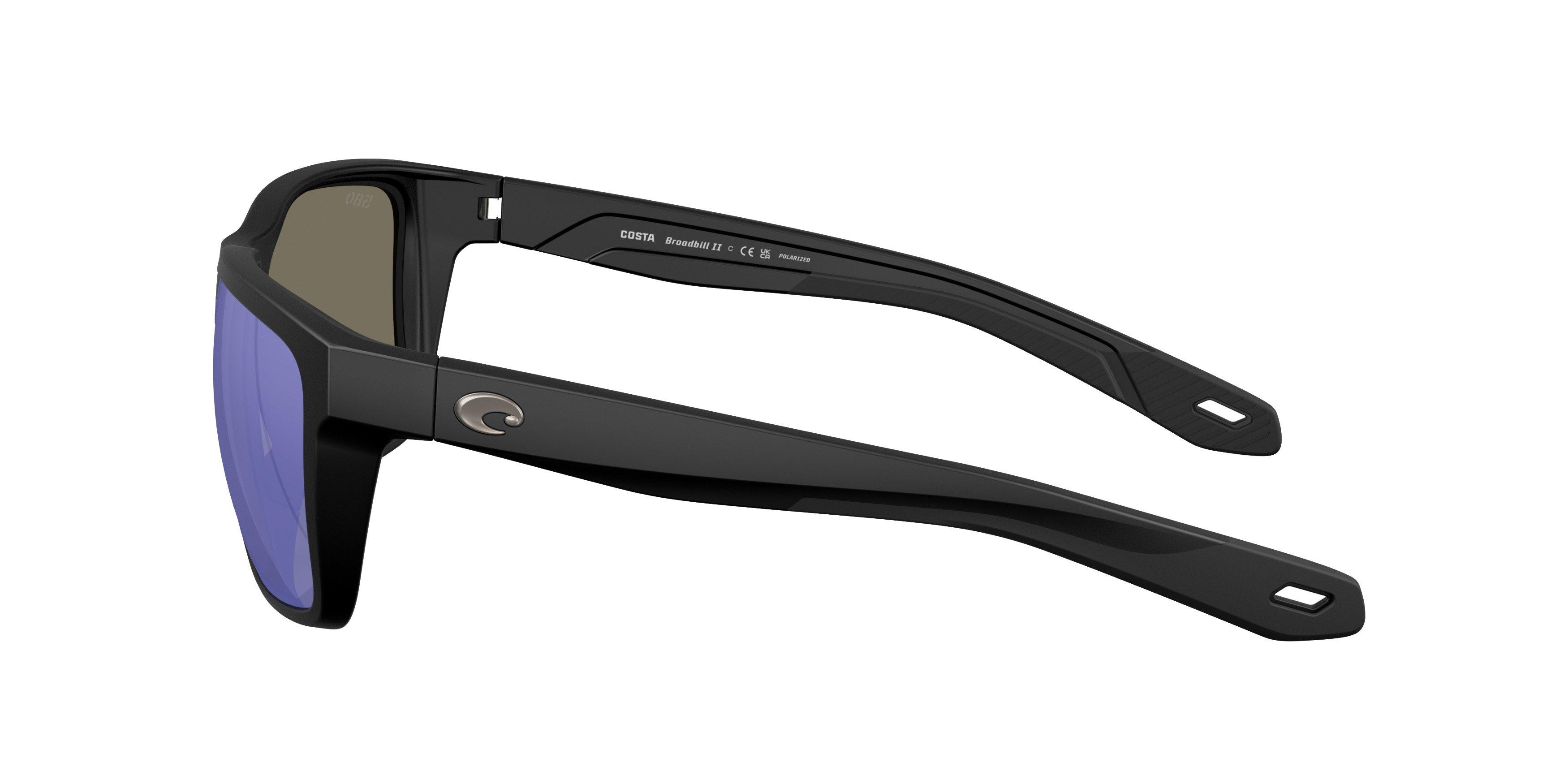 Costa Del Mar Broadbill II Blue Mirror 580G Polarized Sunglasses - Matte Black - BLACK/BLUE Thumbnail View 4
