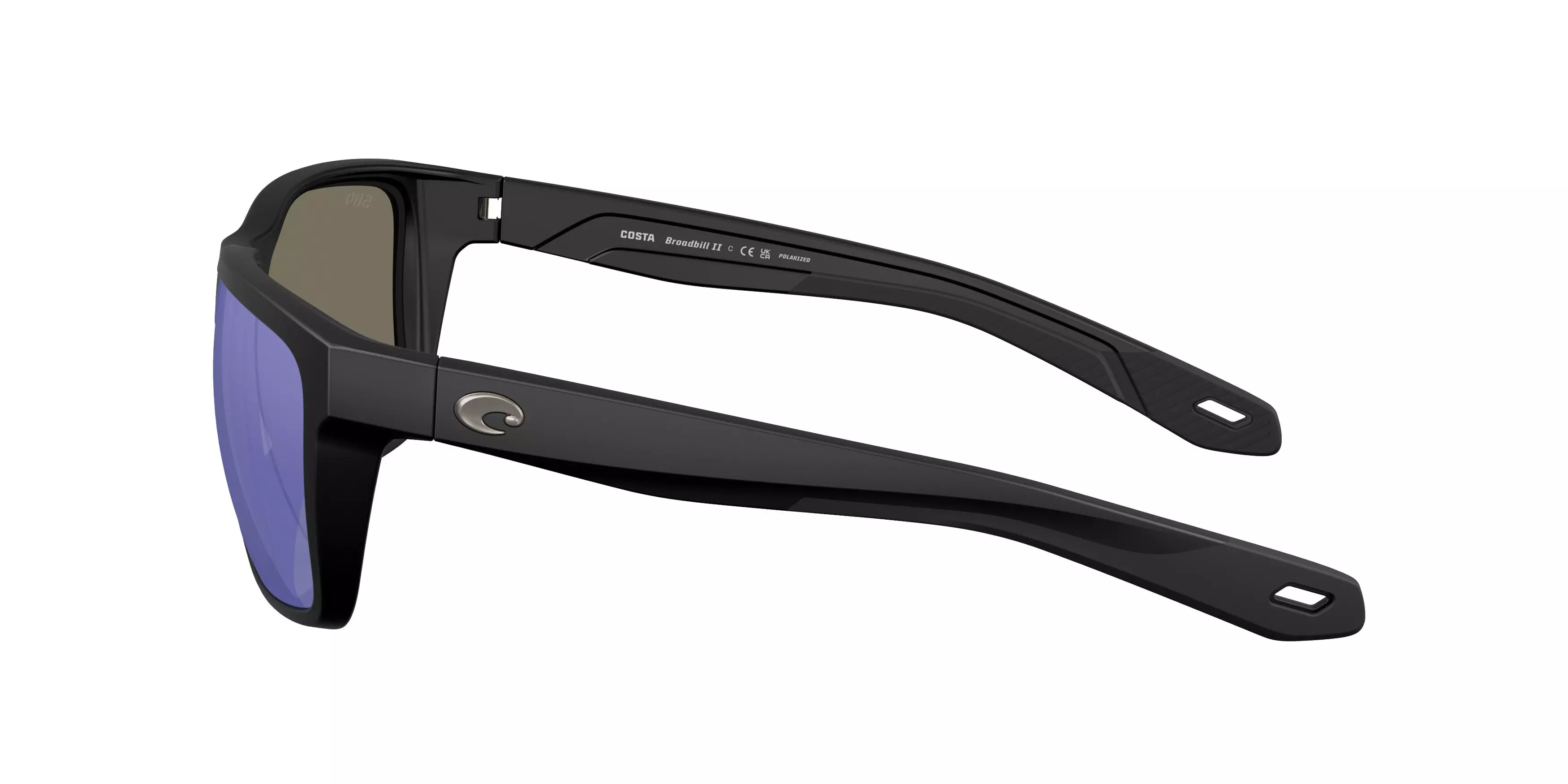 Costa Del Mar Broadbill II Blue Mirror 580G Polarized Sunglasses - Matte Black - BLACK/BLUE