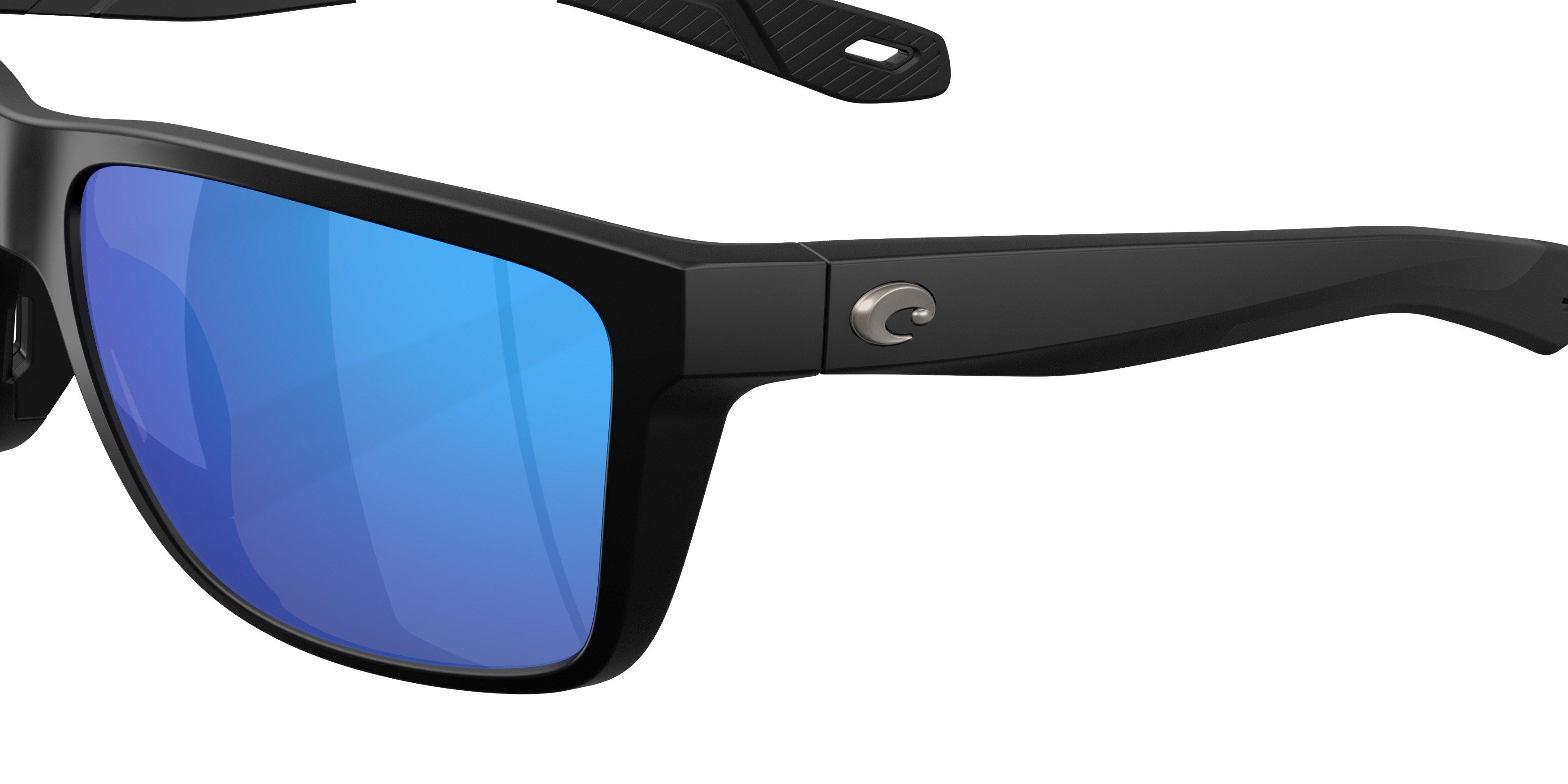 Costa Del Mar Broadbill II Blue Mirror 580G Polarized Sunglasses - Matte Black - BLACK/BLUE Thumbnail View 5