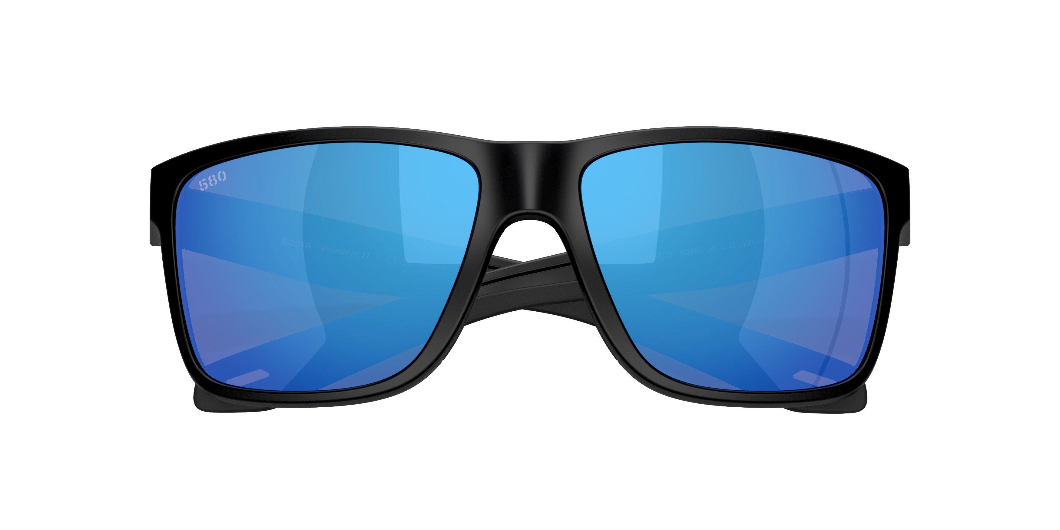 Costa Del Mar Broadbill II Blue Mirror 580G Polarized Sunglasses - Matte Black - BLACK/BLUE Thumbnail View 7